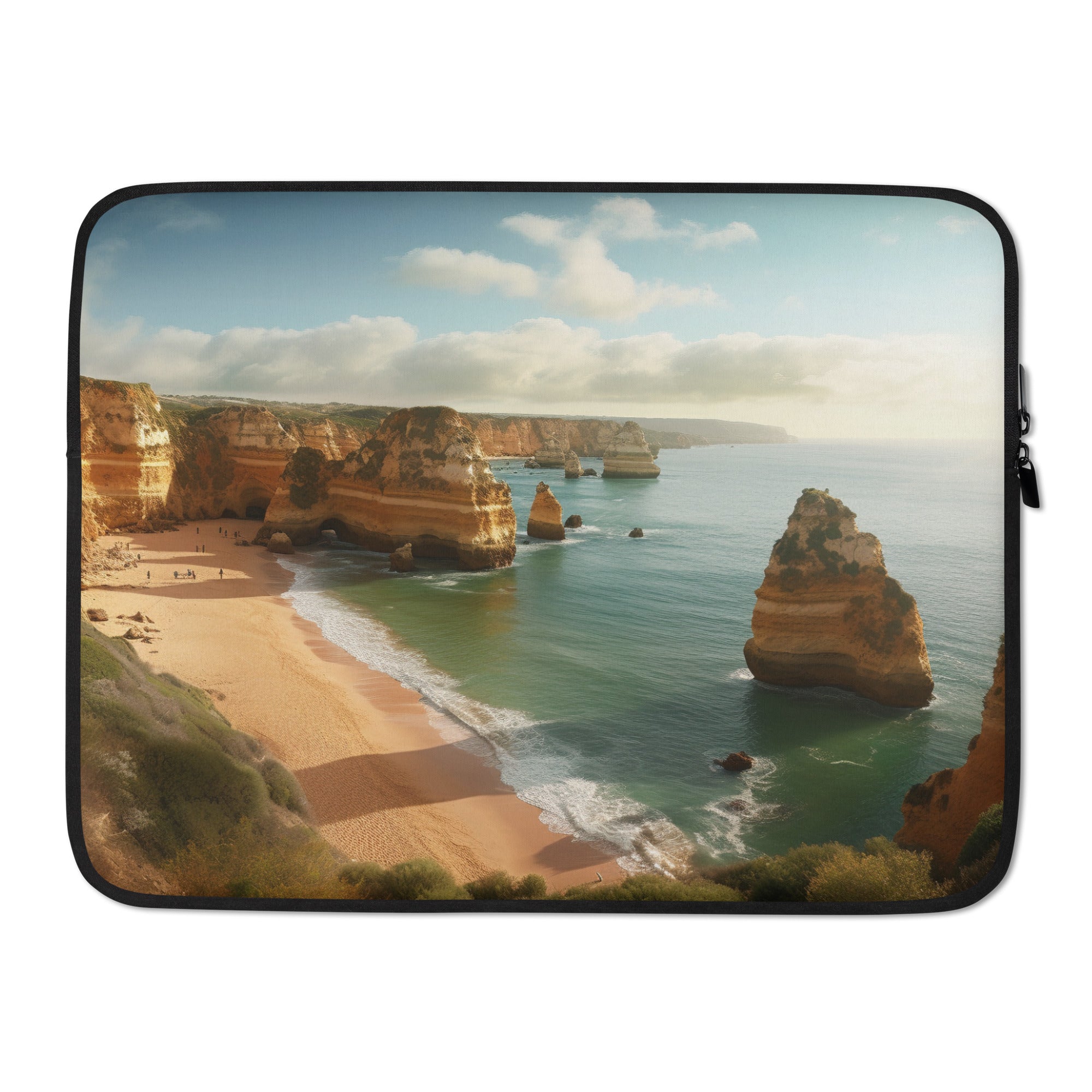 The Algarve Coastline Portugal Laptop Sleeve by Visual Verse - Image 1