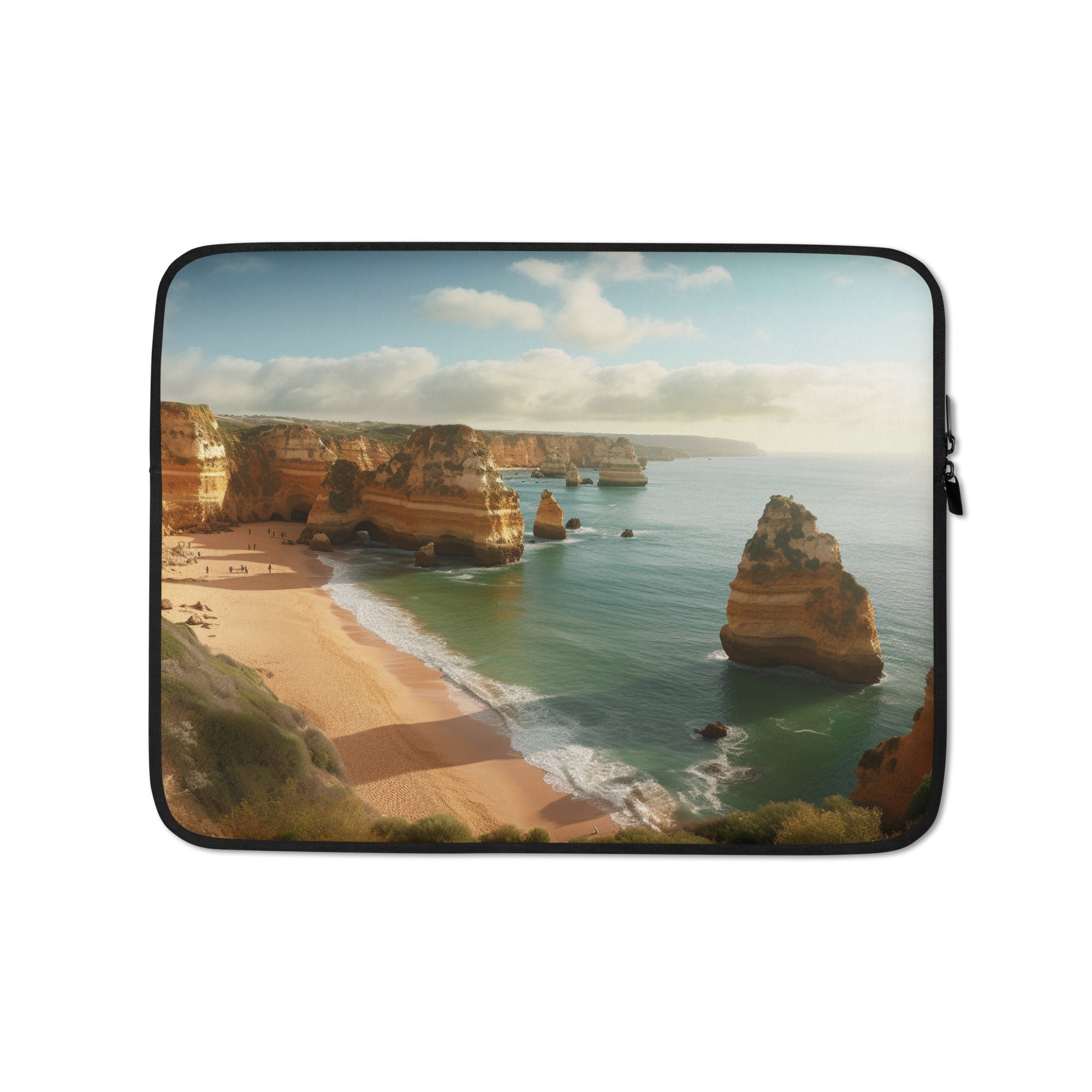 The Algarve Coastline Portugal Laptop Sleeve by Visual Verse - Image 2