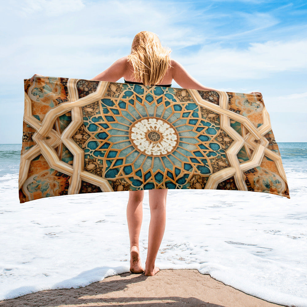 The Alhambra Spain Art Beach Towel by Visual Verse - Image 1