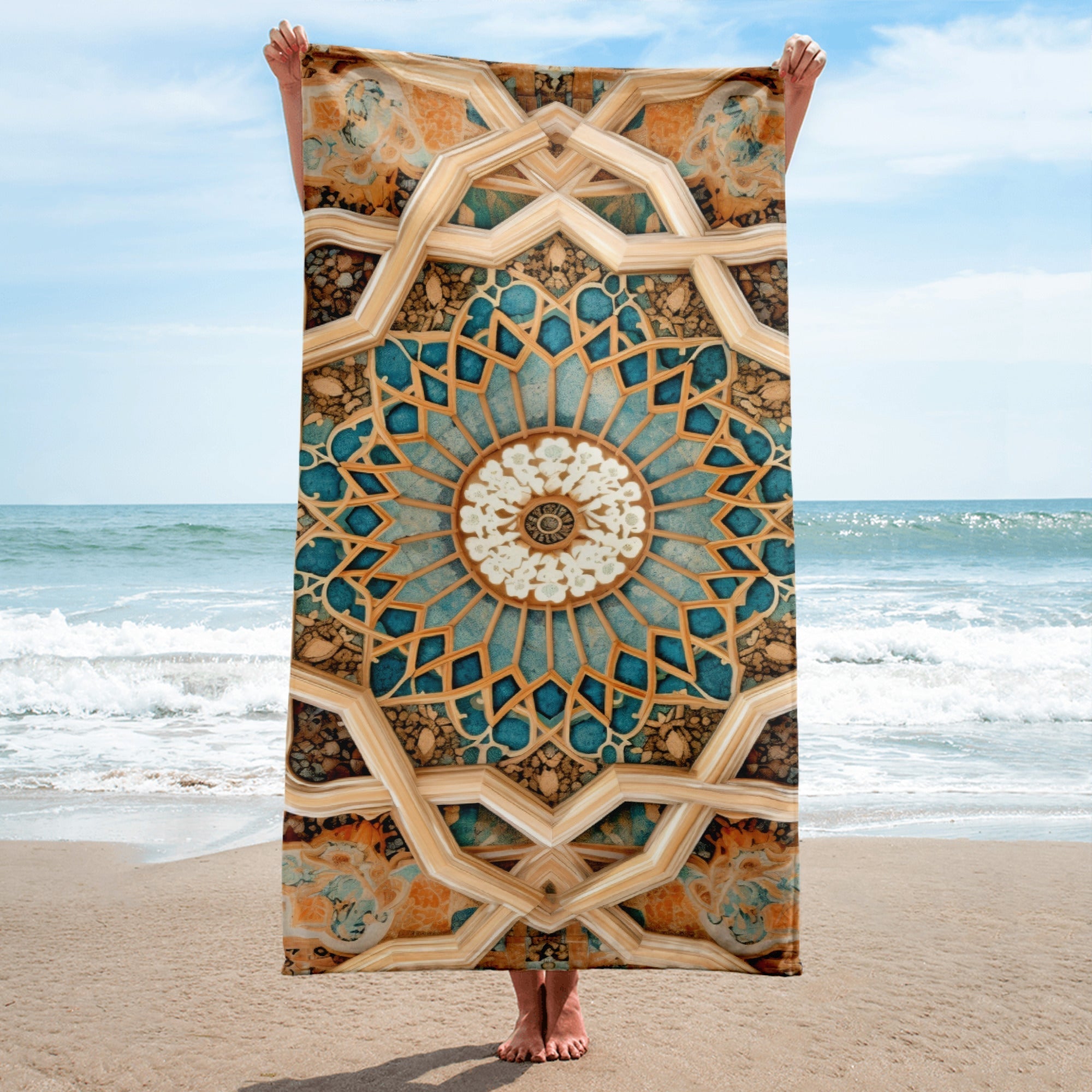 The Alhambra Spain Art Beach Towel by Visual Verse - Image 2