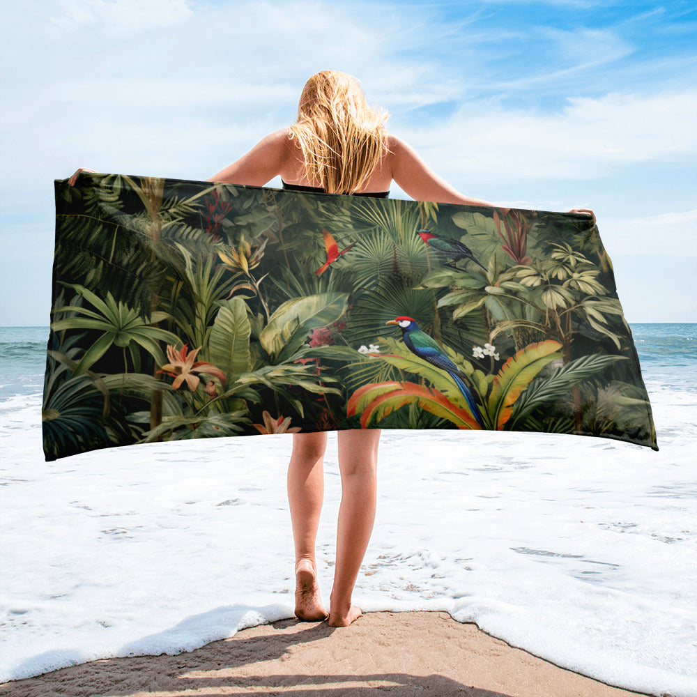 The Amazon Rainforest Brazil Beach Towel by Visual Verse - Image 1