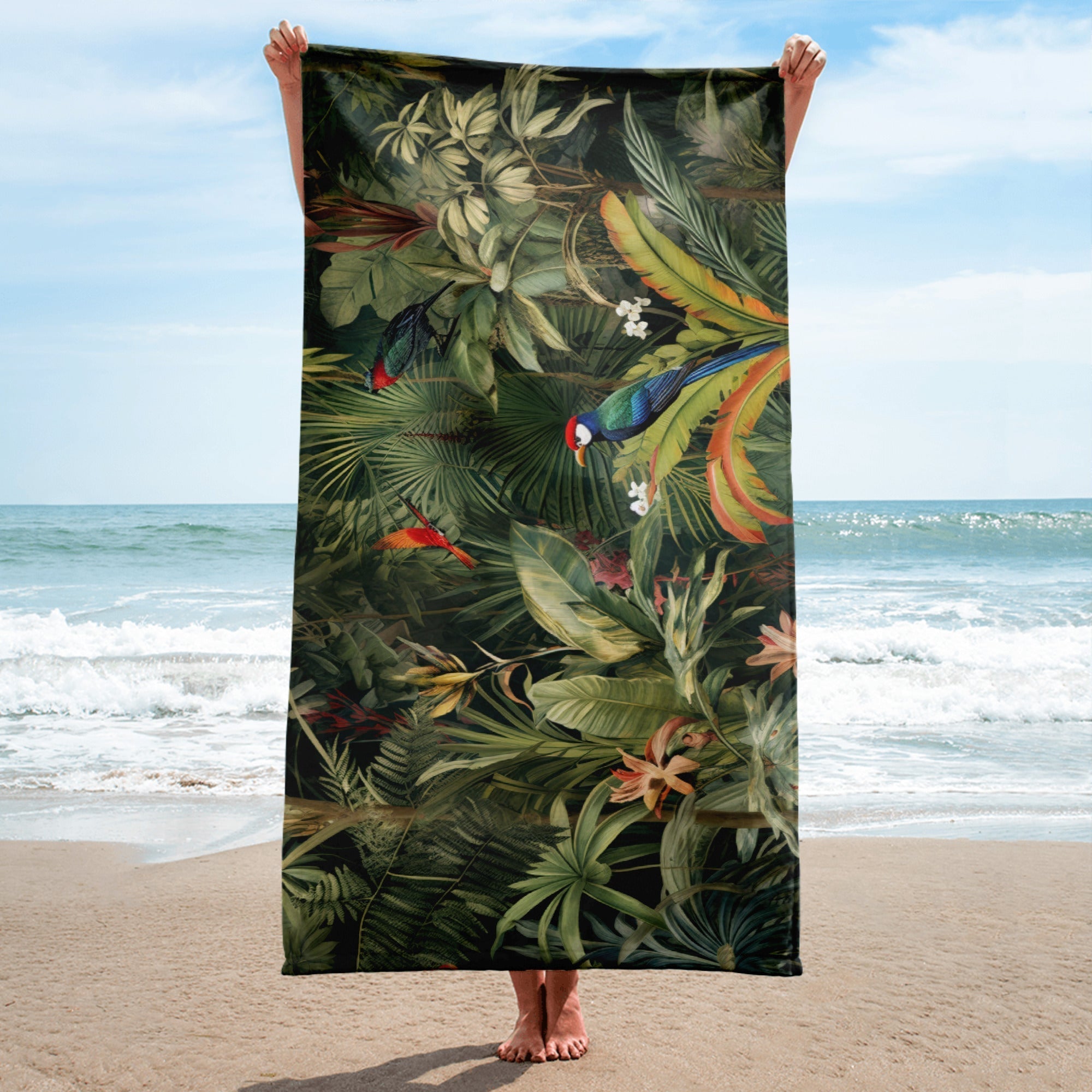 The Amazon Rainforest Brazil Beach Towel by Visual Verse - Image 2