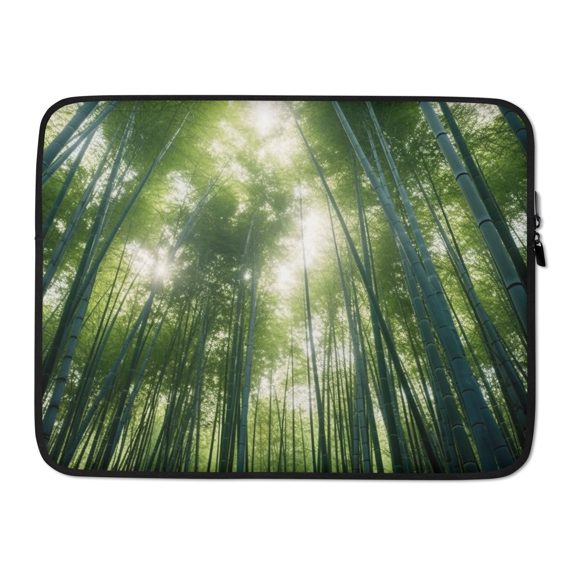 The Arashiyama Bamboo Grove Japan Laptop Sleeve by Visual Verse - Image 1