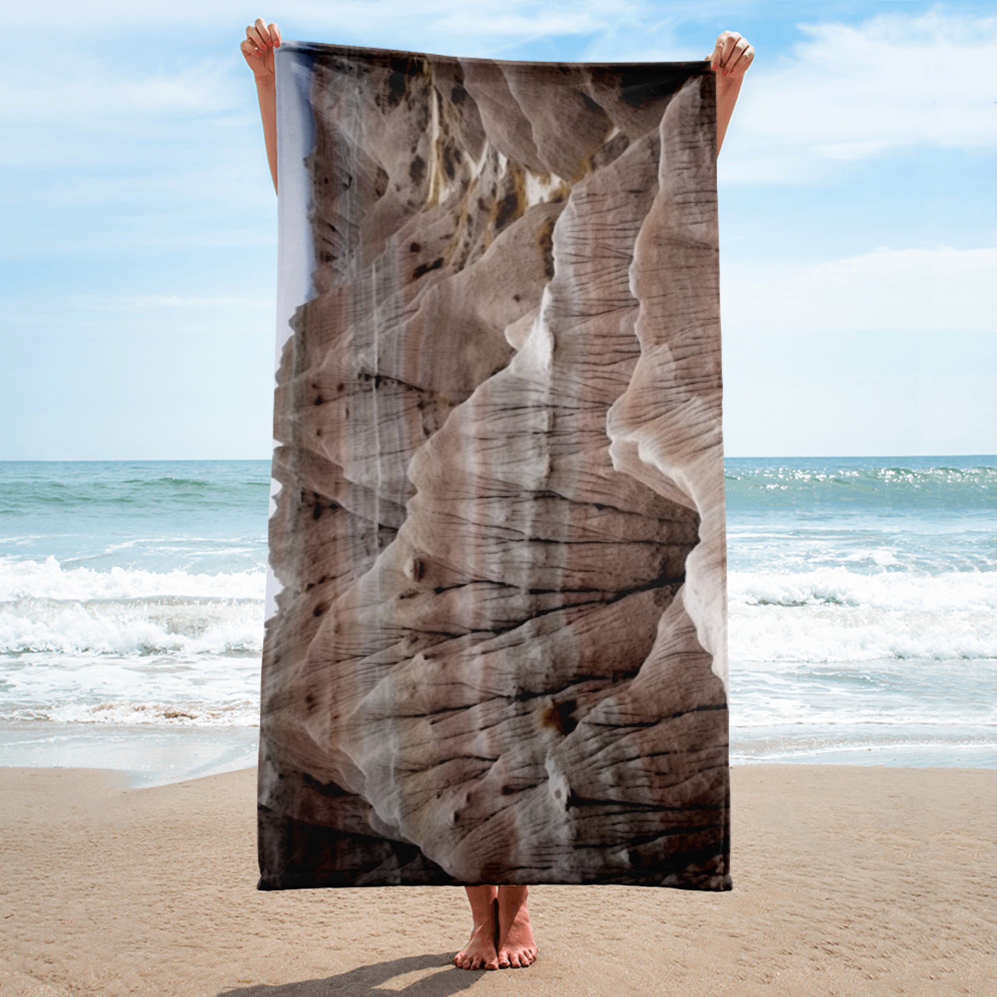 The Badlands National Park USA Beach Towel by Visual Verse - Image 1