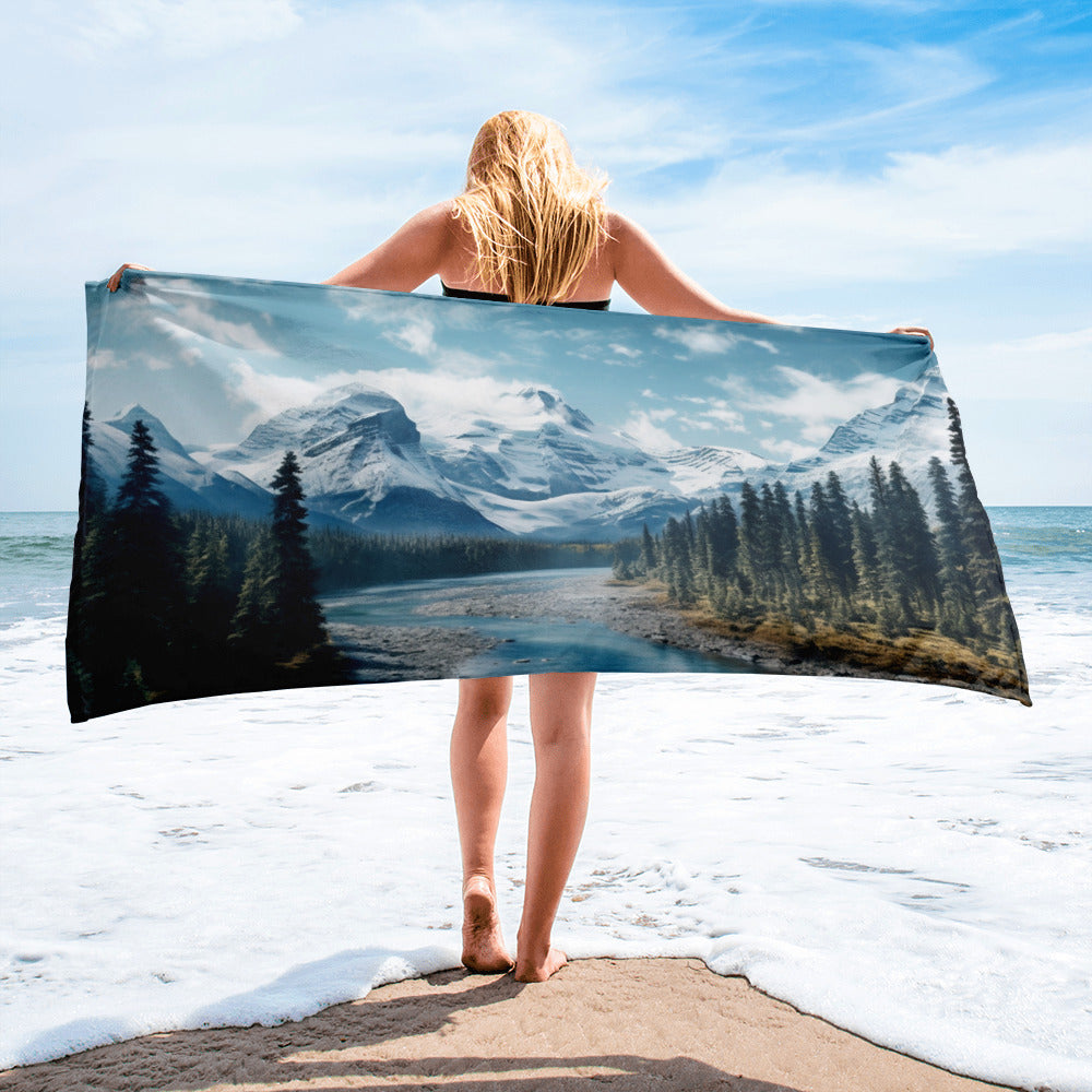 The Banff National Park Canada Beach Towel by Visual Verse - Image 1