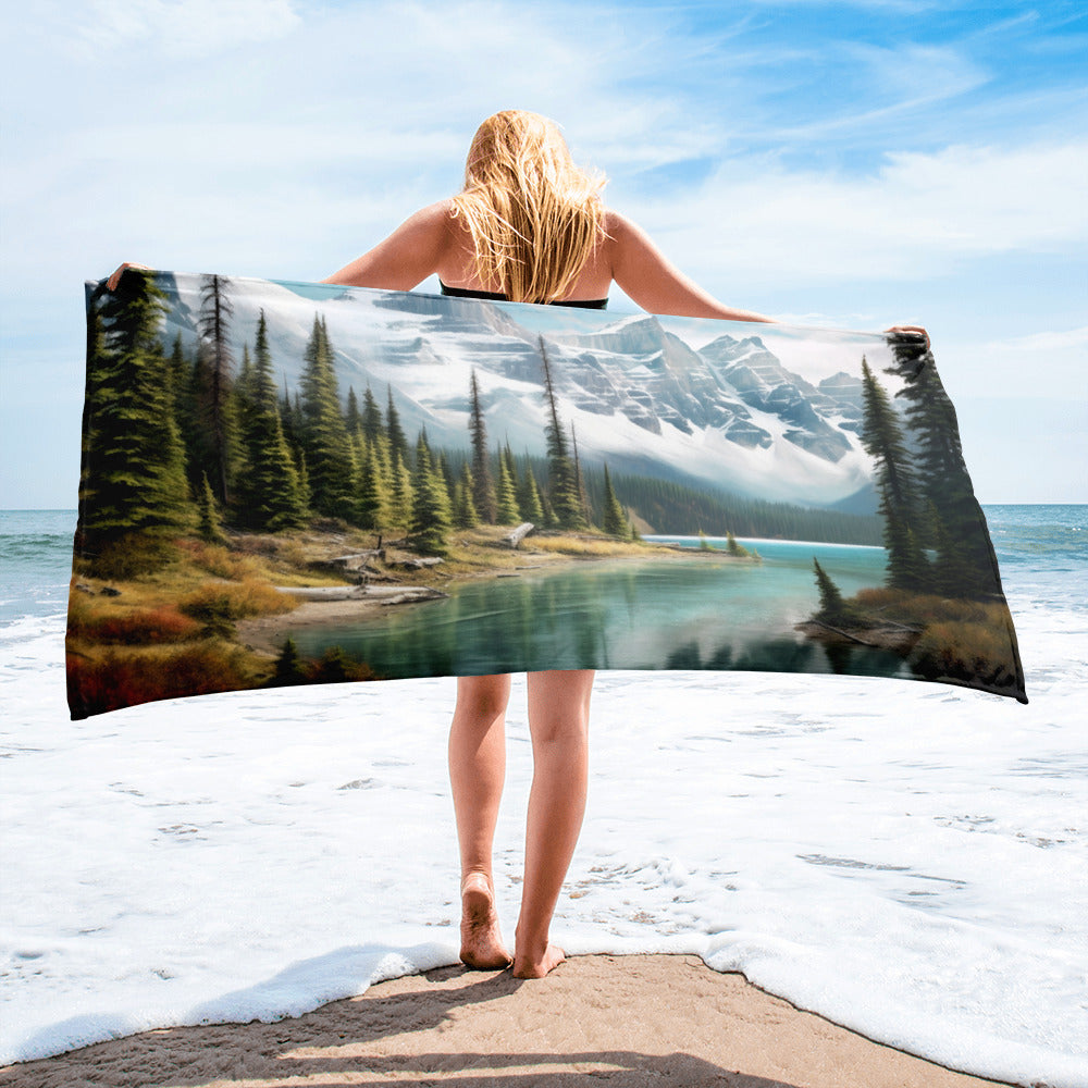 The Banff Park Canada Beach Towel by Visual Verse - Image 1