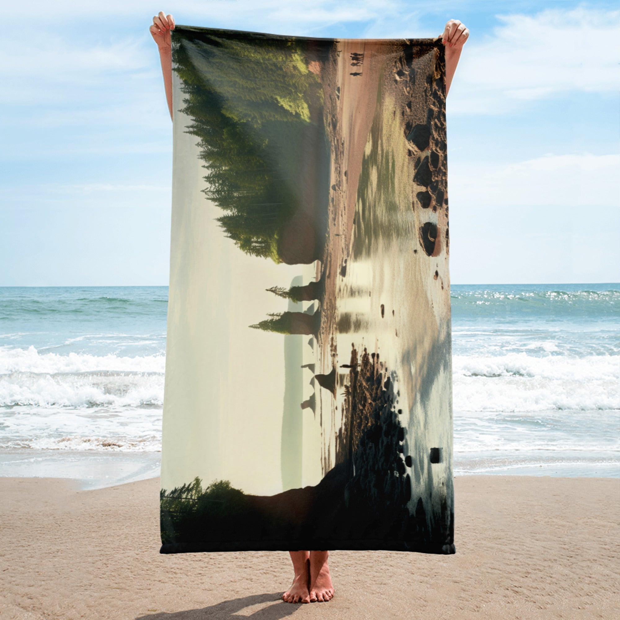 The Bay of Fundy Canada Beach Towel by Visual Verse - Image 2