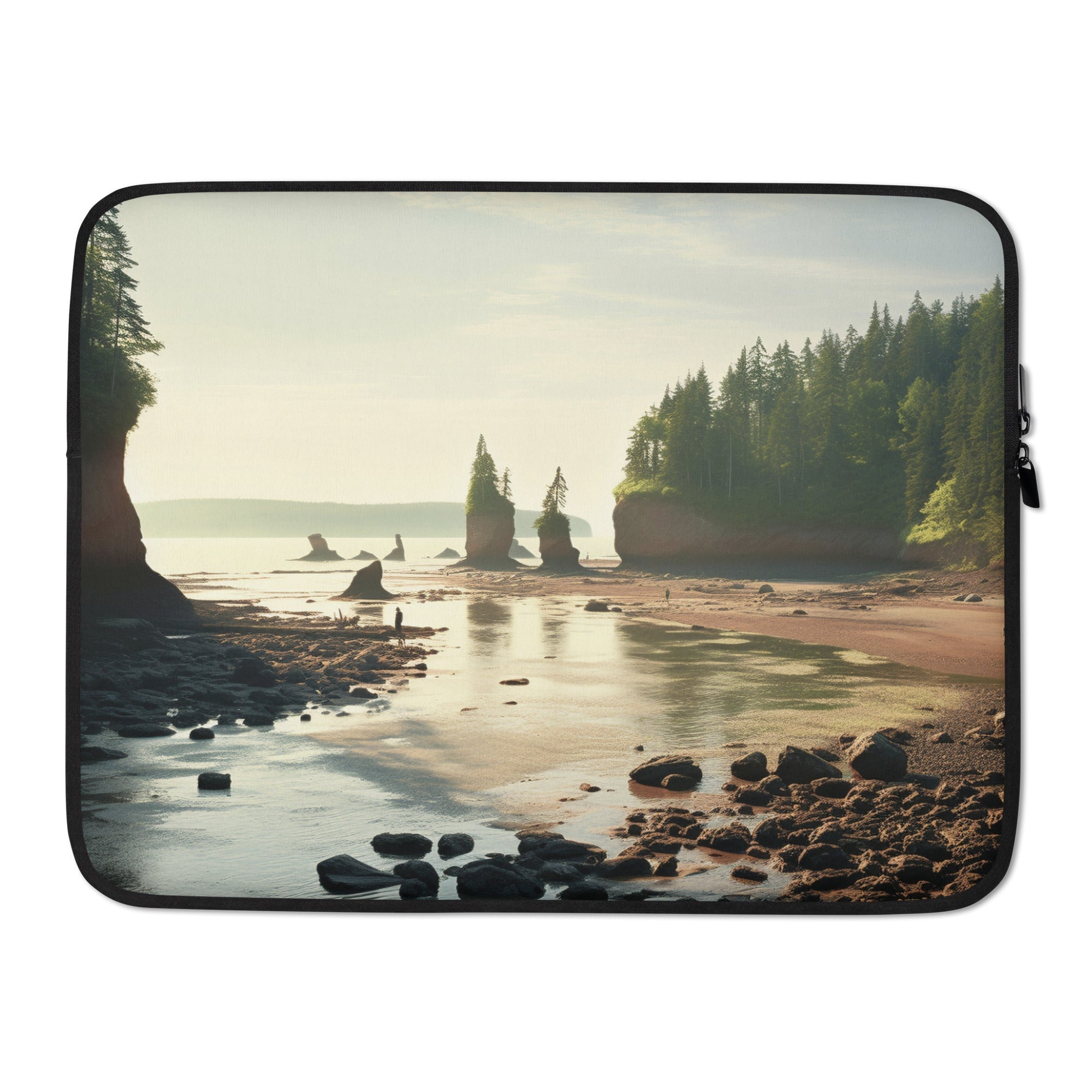 The Bay of Fundy Canada Laptop Sleeve by Visual Verse - Image 1