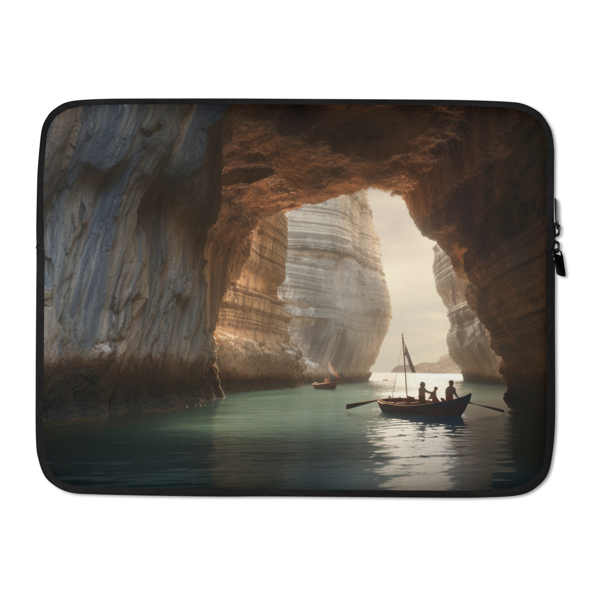 The Benagil Sea Cave Portugal Laptop Sleeve by Visual Verse - Image 1