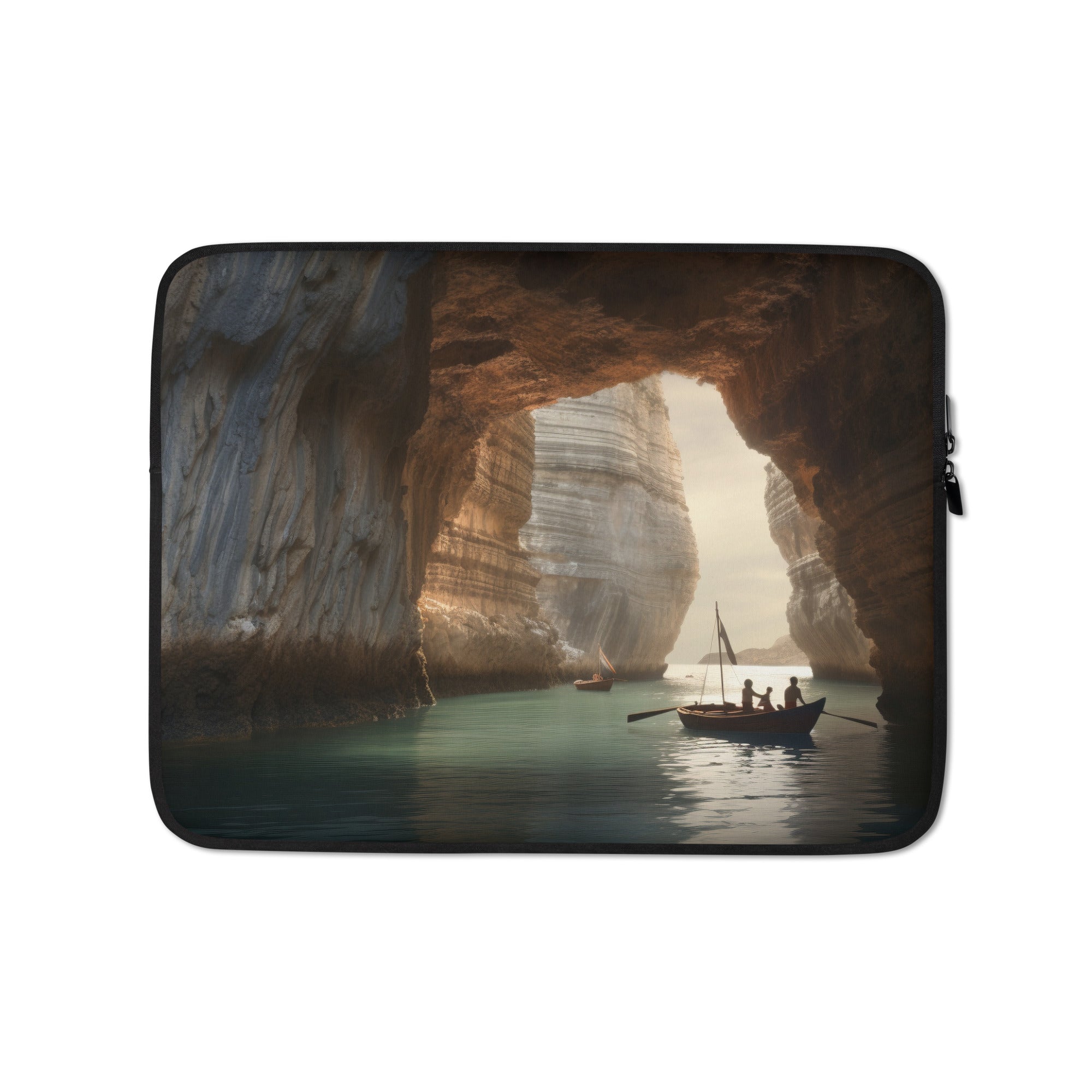 The Benagil Sea Cave Portugal Laptop Sleeve by Visual Verse - Image 2