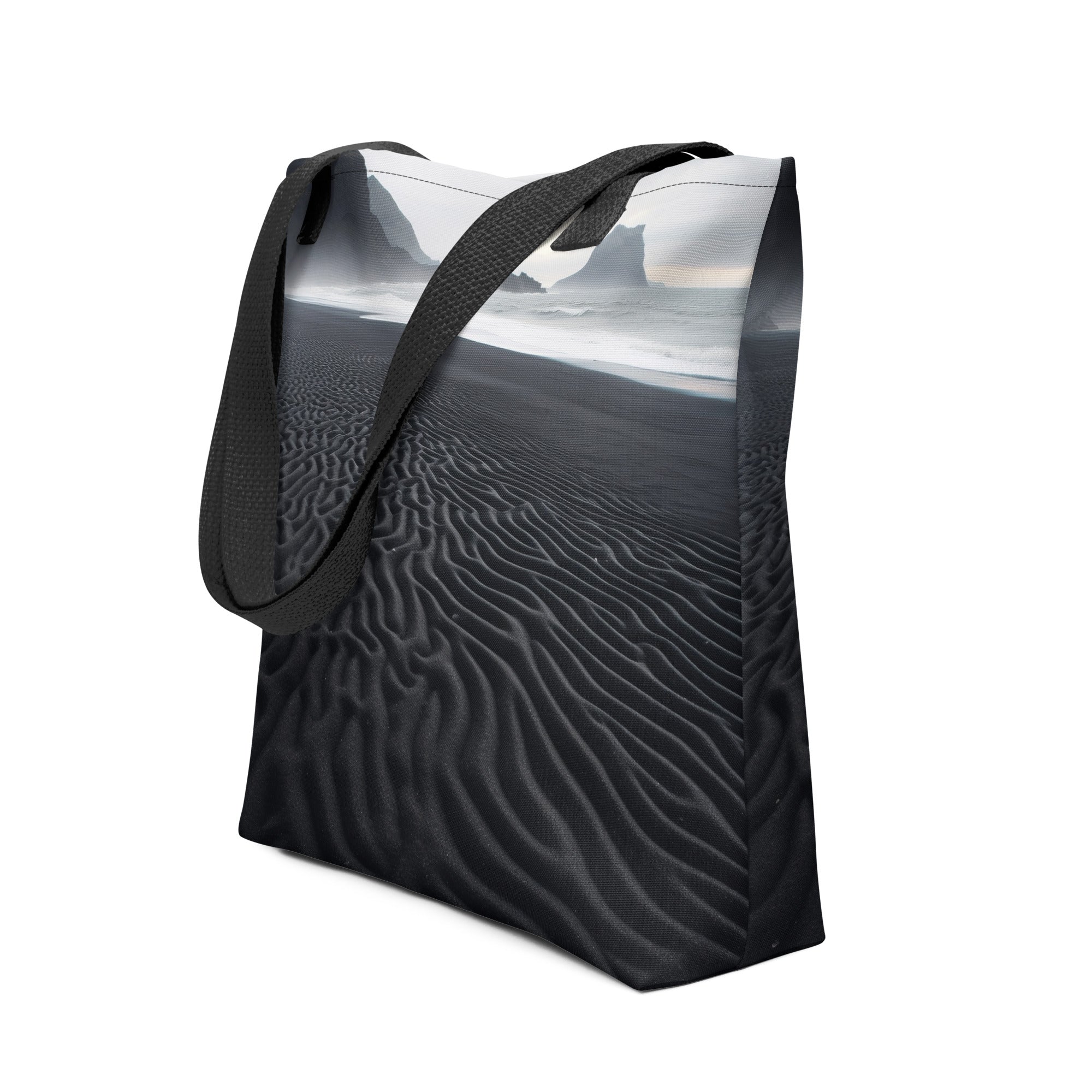 The Black Sand Beaches of Vik Iceland Tote Bag by Visual Verse - Image 1