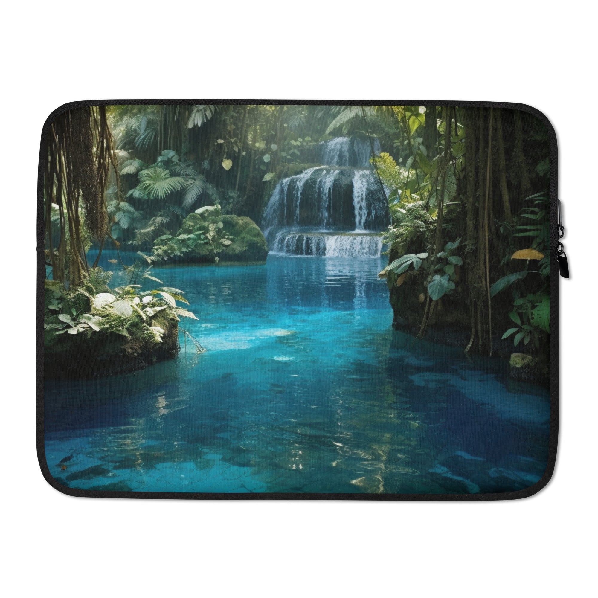 The Blue Hole Jamaica Laptop Sleeve by Visual Verse - Image 1