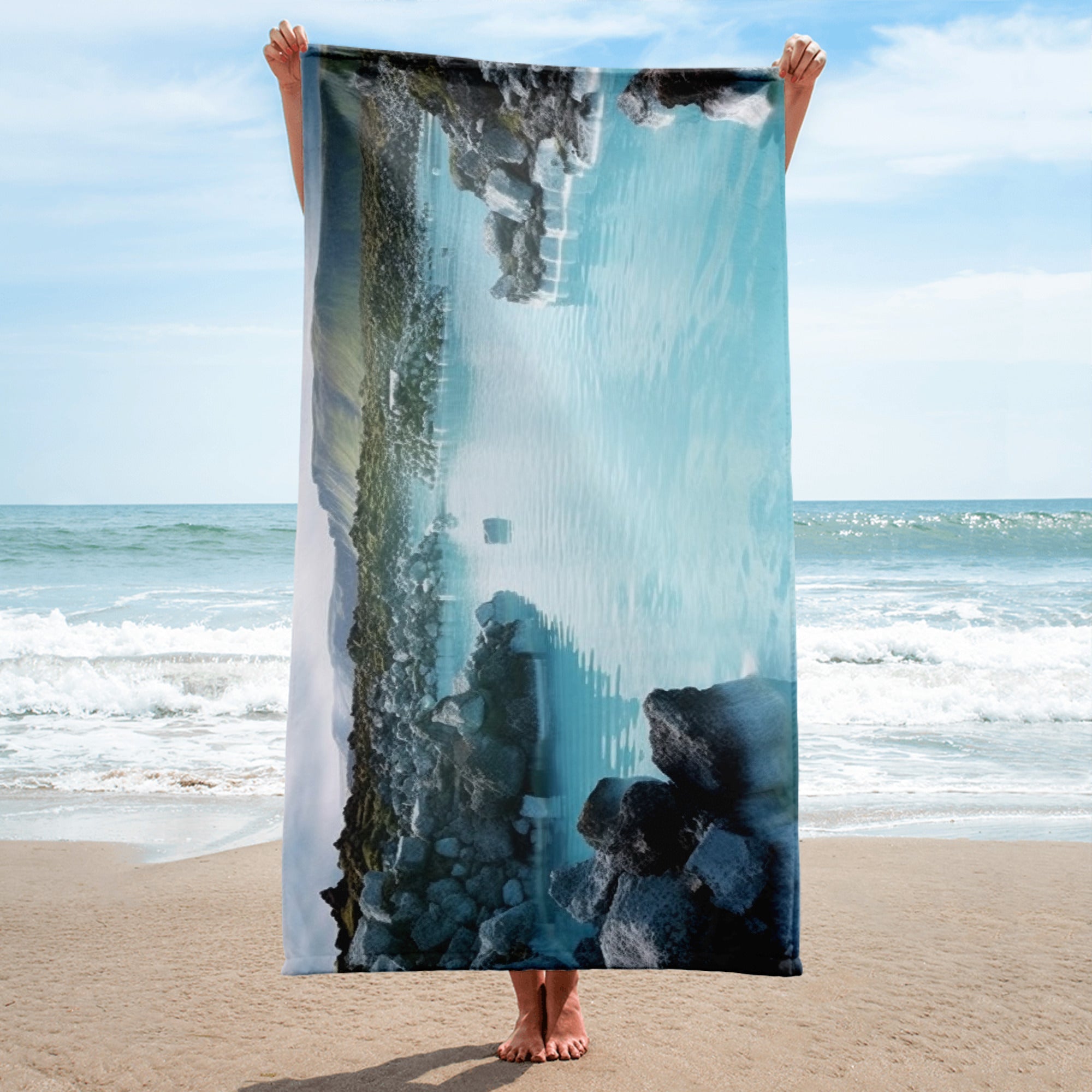 The Blue Lagoon Iceland Beach Towel by Visual Verse - Image 2