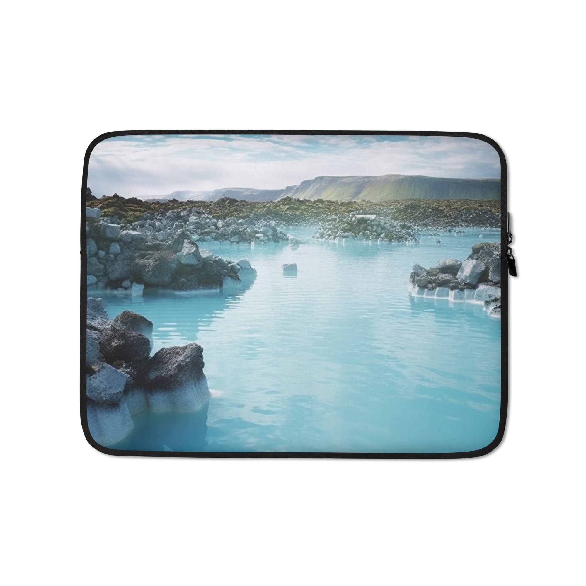 The Blue Lagoon Iceland Laptop Sleeve by Visual Verse - Image 2