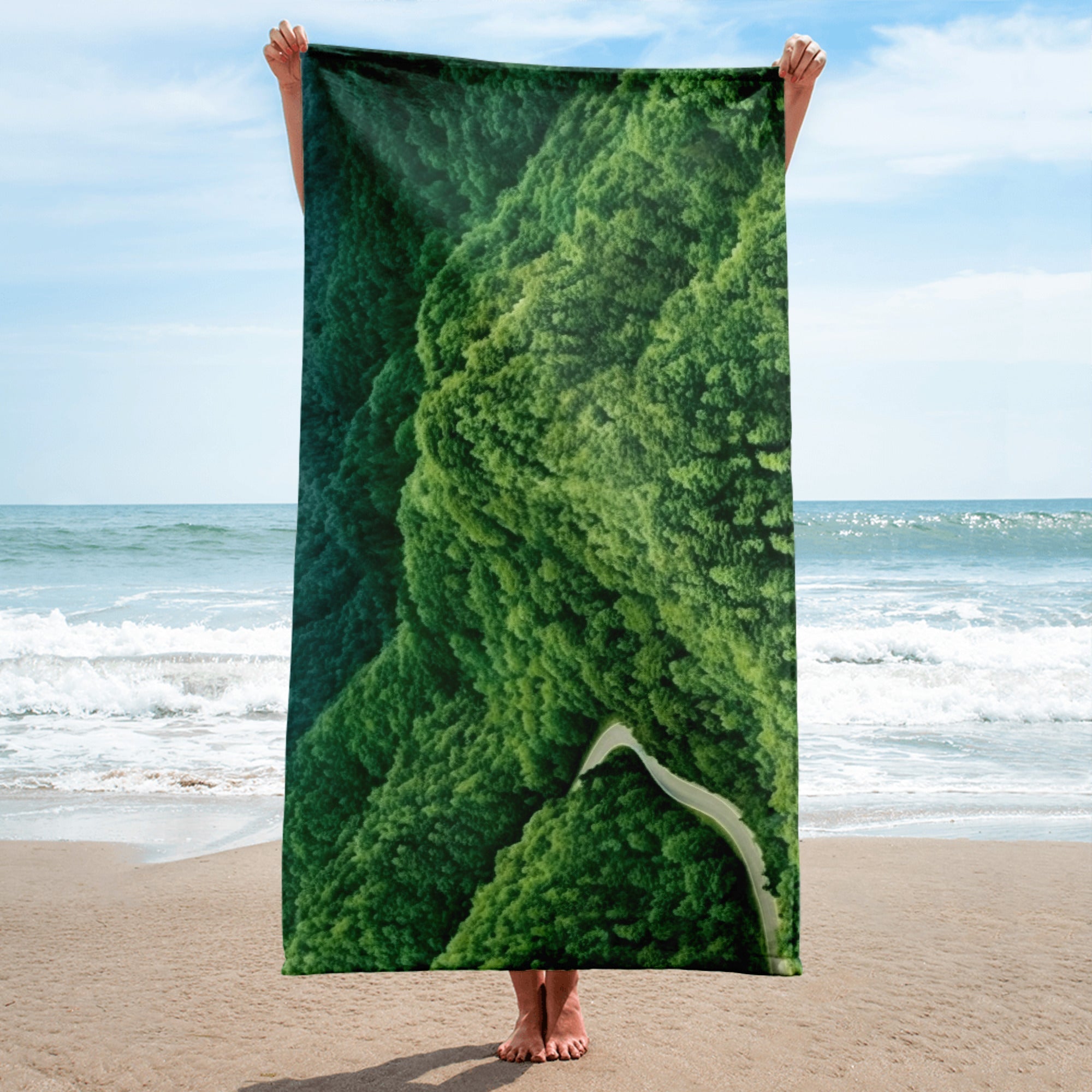 The Blue Ridge Parkway USA Beach Towel by Visual Verse - Image 2