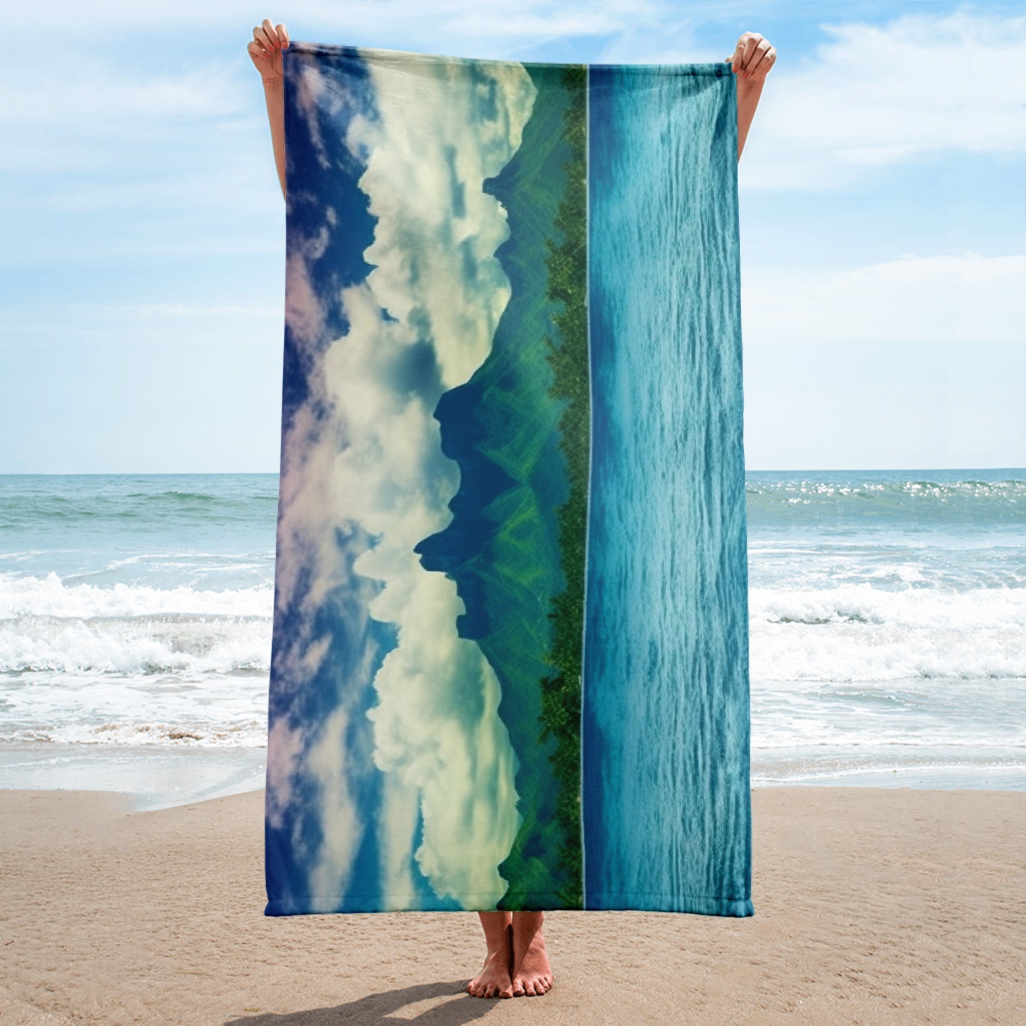 The Bora Bora Island French Polynesia Beach Towel by Visual Verse - Image 2