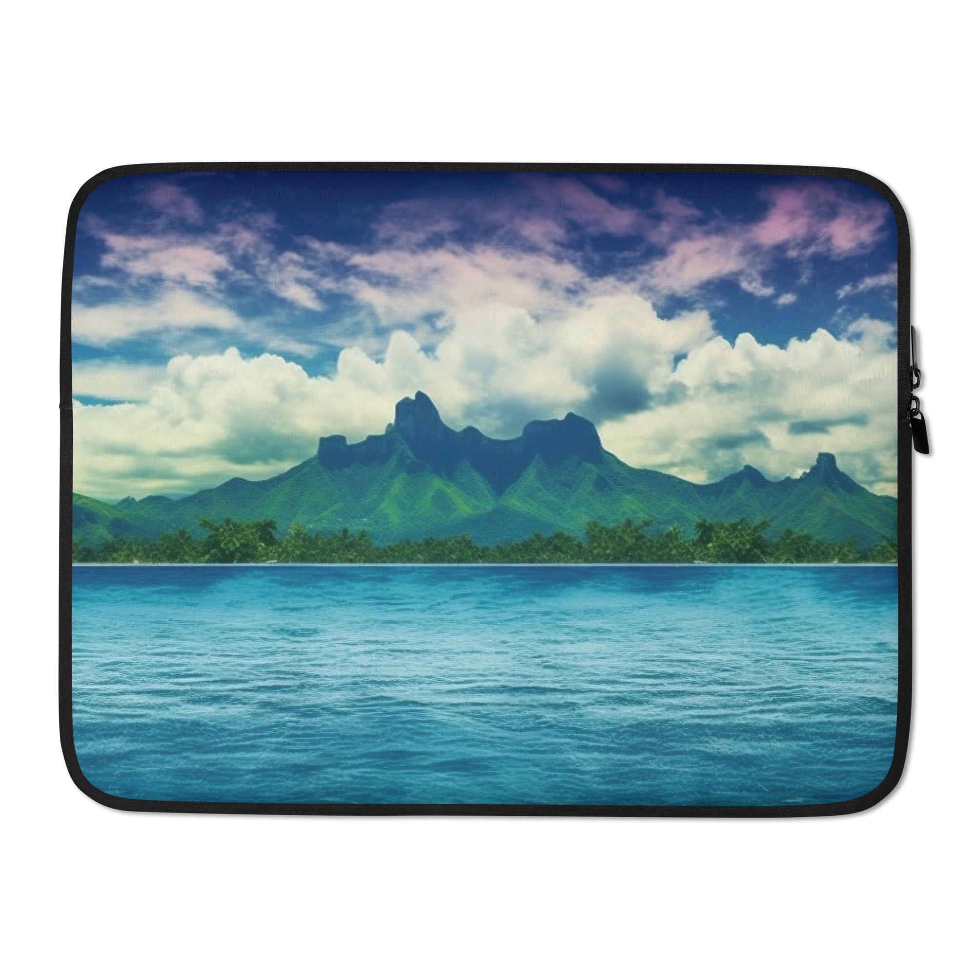 The Bora Bora Island French Polynesia Laptop Sleeve by Visual Verse - Image 1