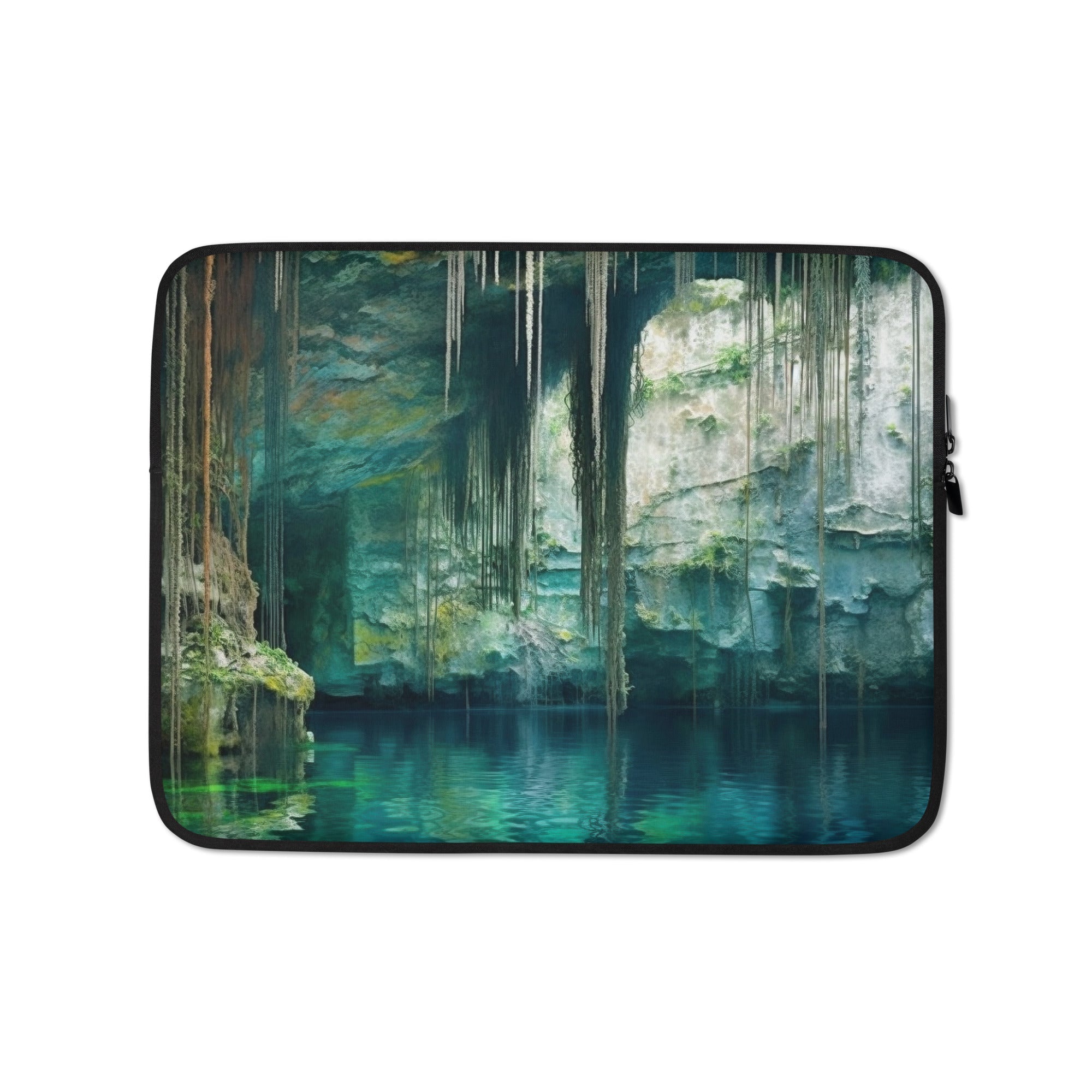 The Cenote Ik Kil Mexico Laptop Sleeve by Visual Verse - Image 2