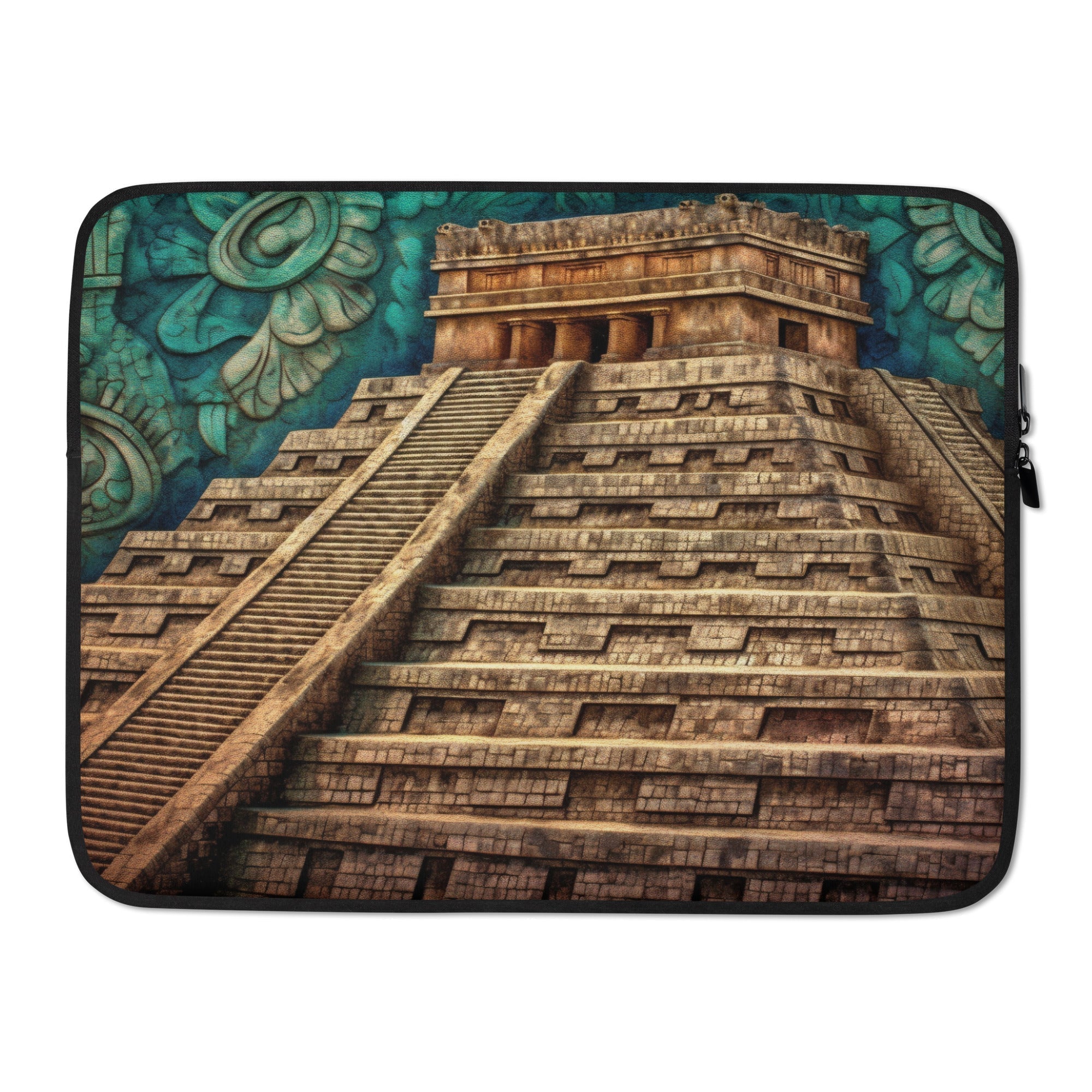 The Chichen Itza Mexico Laptop Sleeve by Visual Verse - Image 1