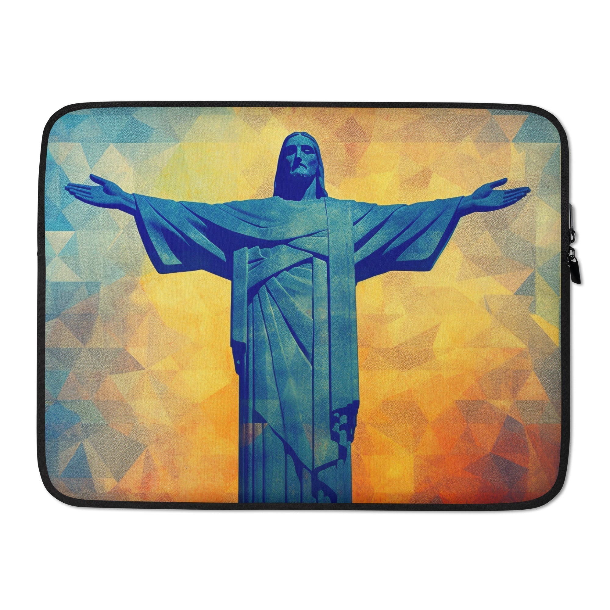 The Christ The Redeemer Statue Brazil Laptop Sleeve by Visual Verse - Image 1