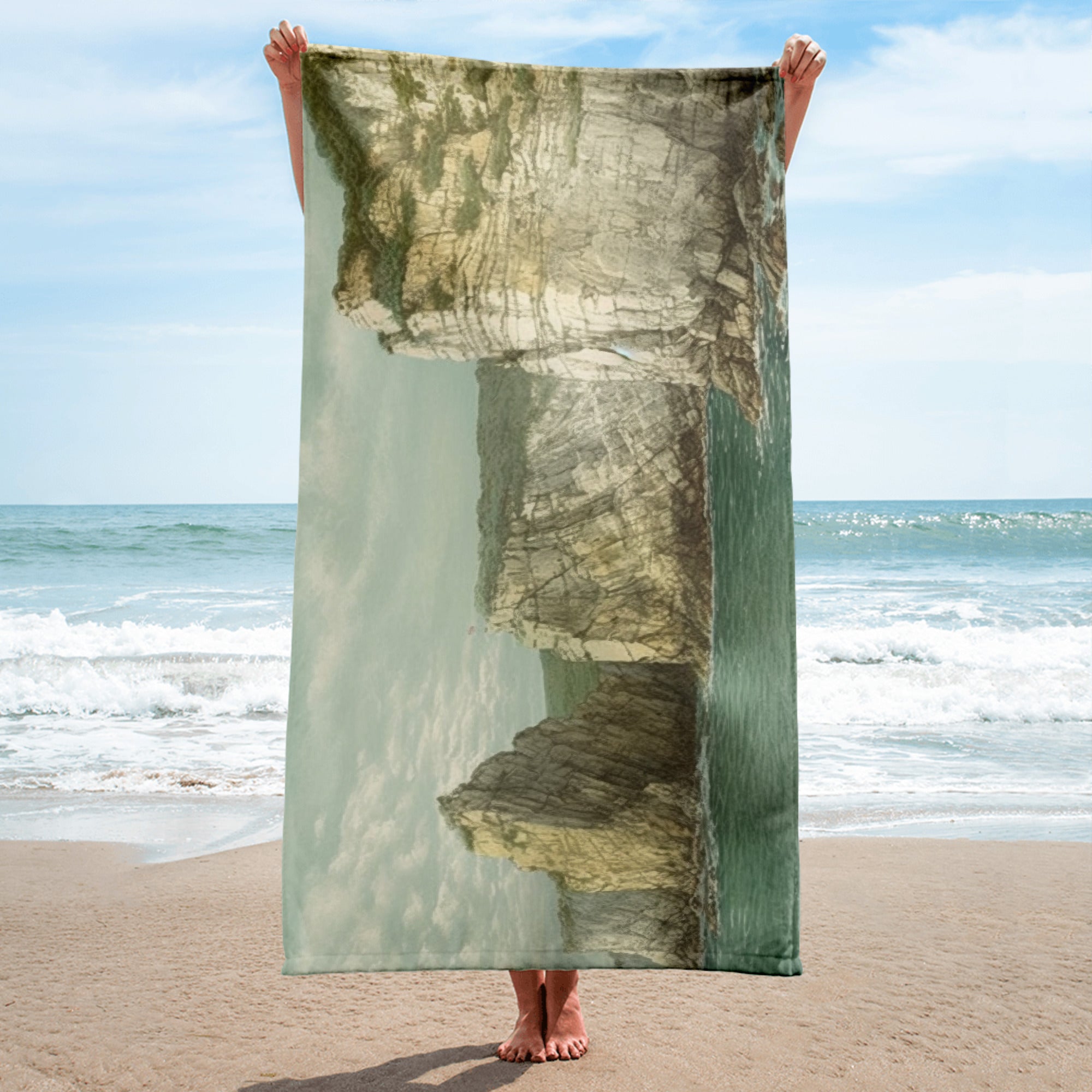 The Cliffs of Dover England Beach Towel by Visual Verse - Image 2