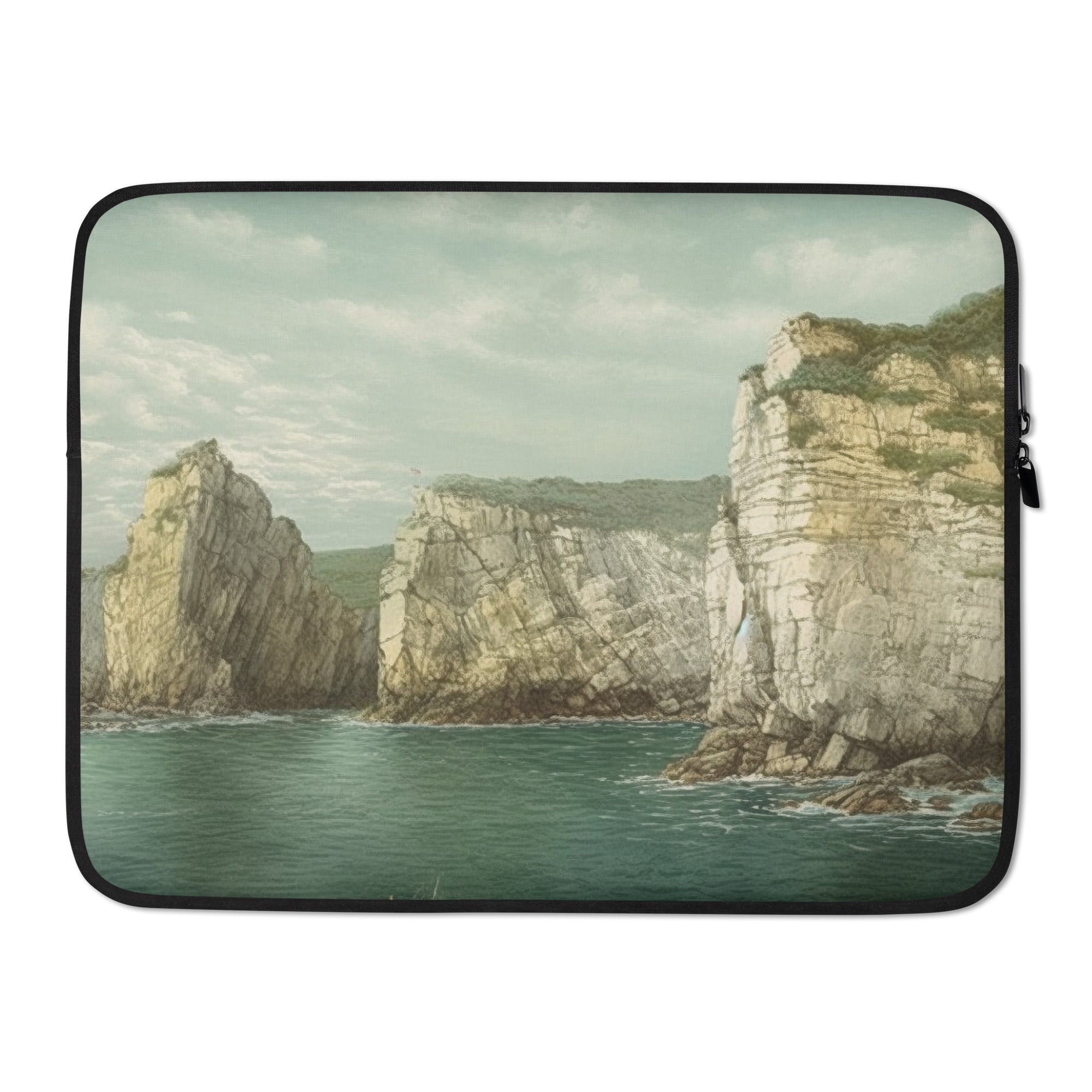 The Cliffs of Dover England Laptop Sleeve by Visual Verse - Image 1