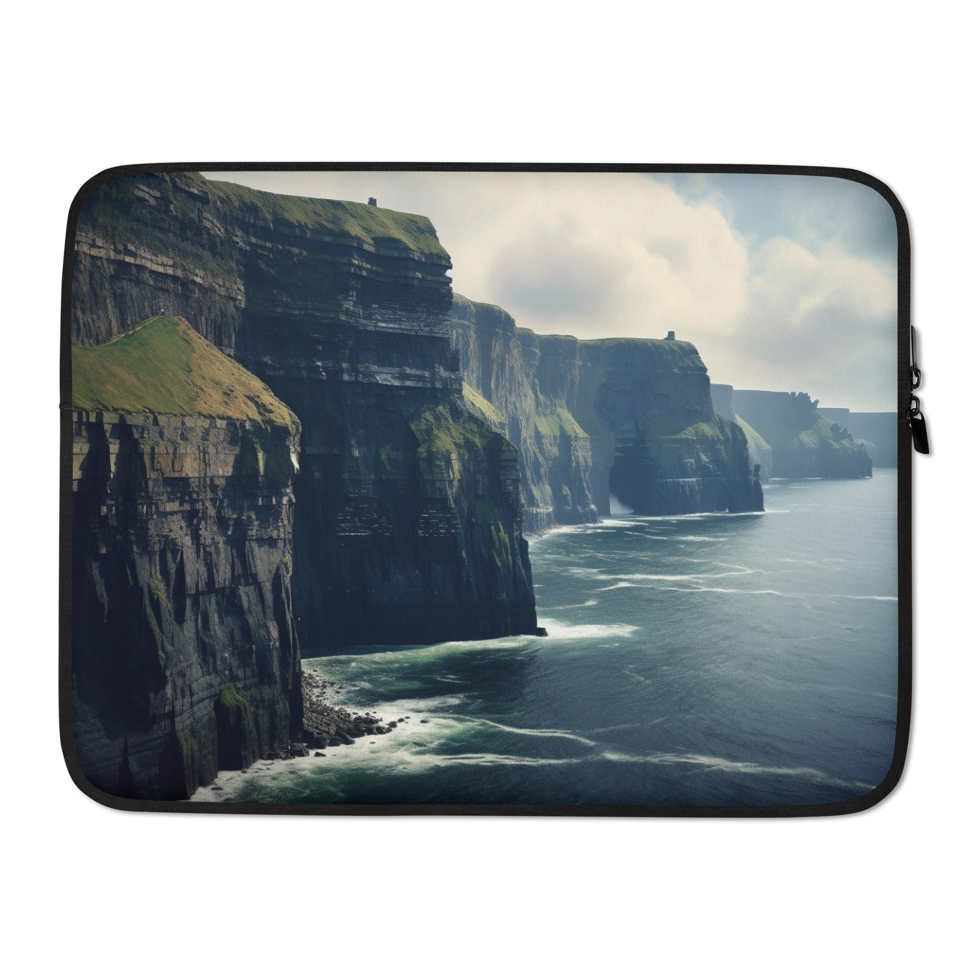 The Cliffs of Moher Ireland Laptop Sleeve by Visual Verse - Image 1