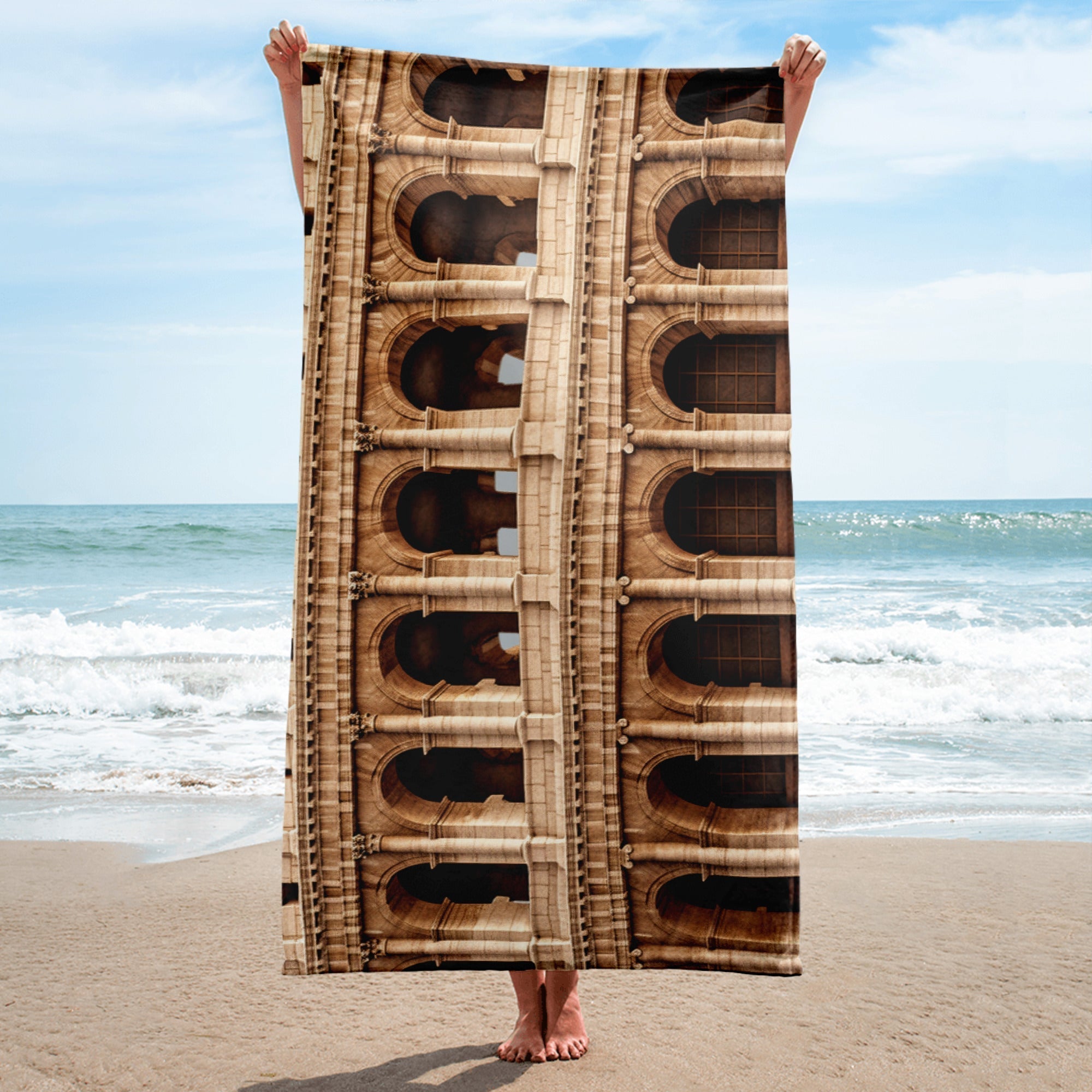 The Colosseum Italy Beach Towel by Visual Verse - Image 2