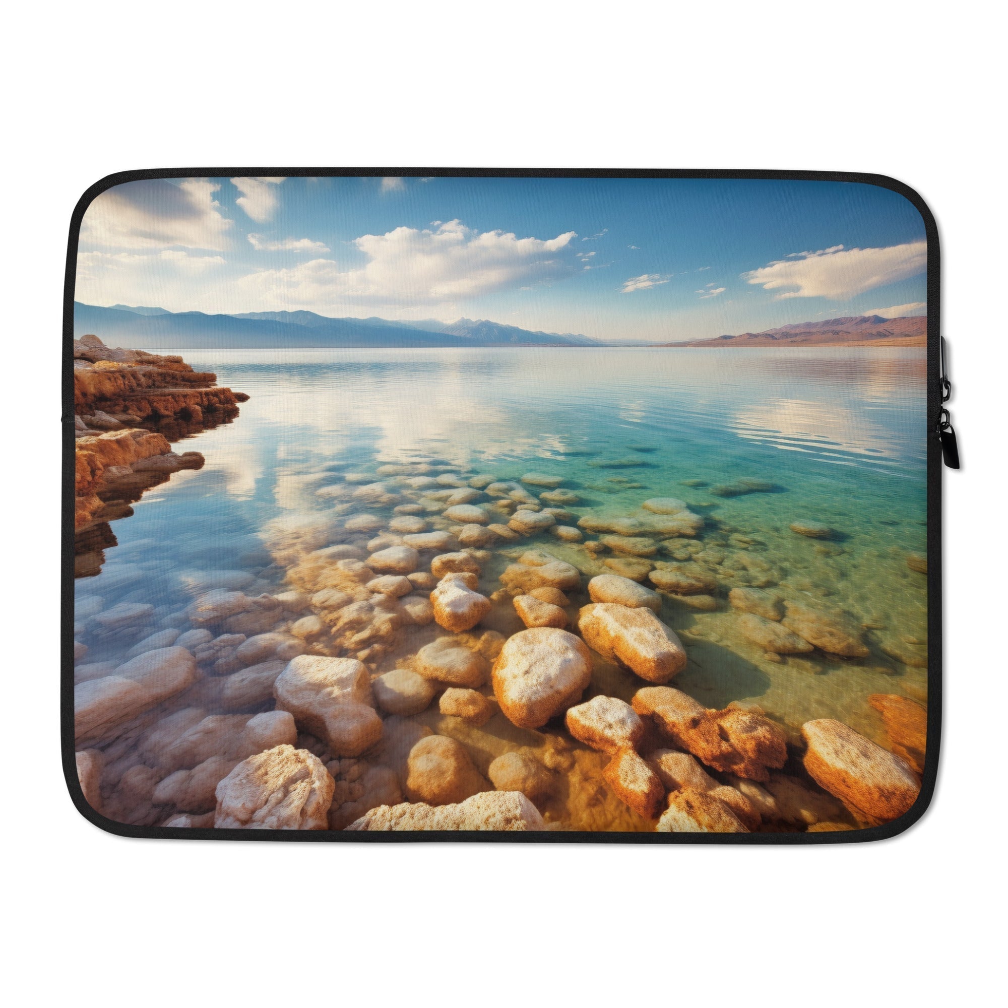 The Dead Sea Israel Jordan Laptop Sleeve by Visual Verse - Image 1