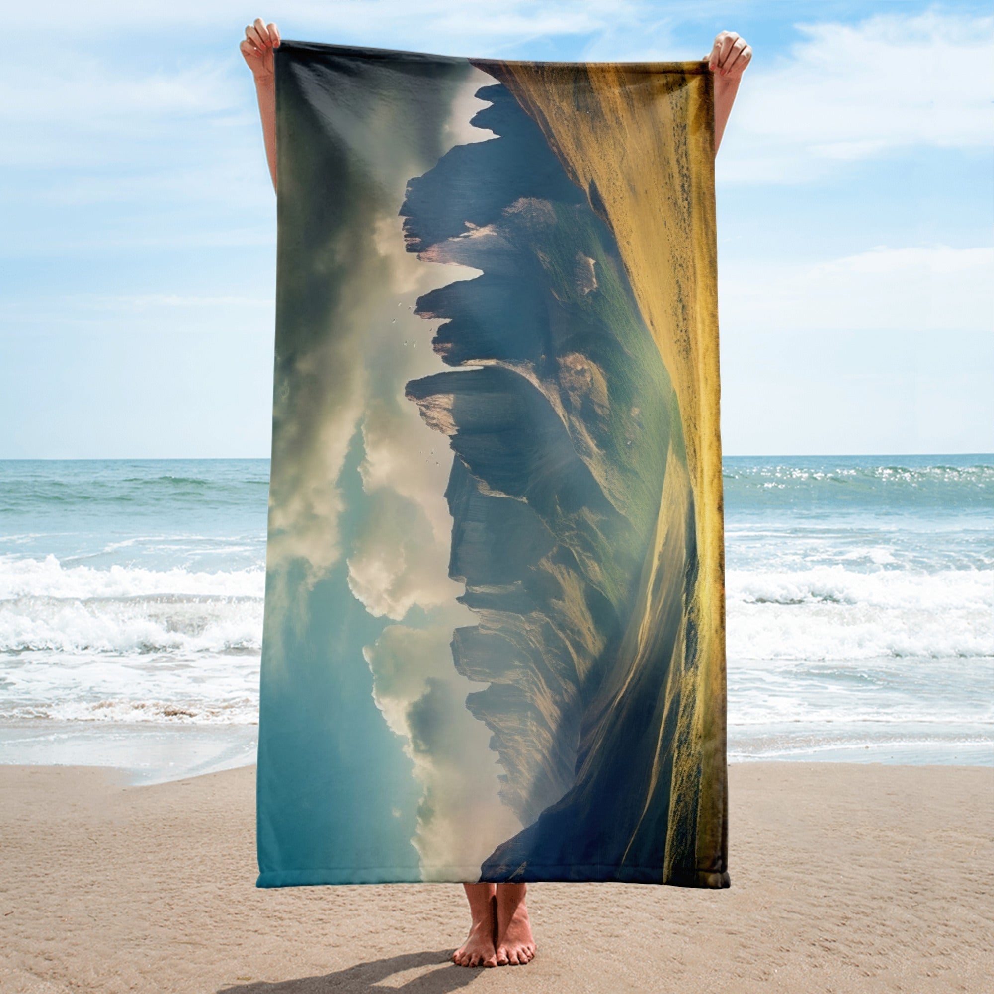 The Drakensberg Mountains South Africa Beach Towel by Visual Verse - Image 2