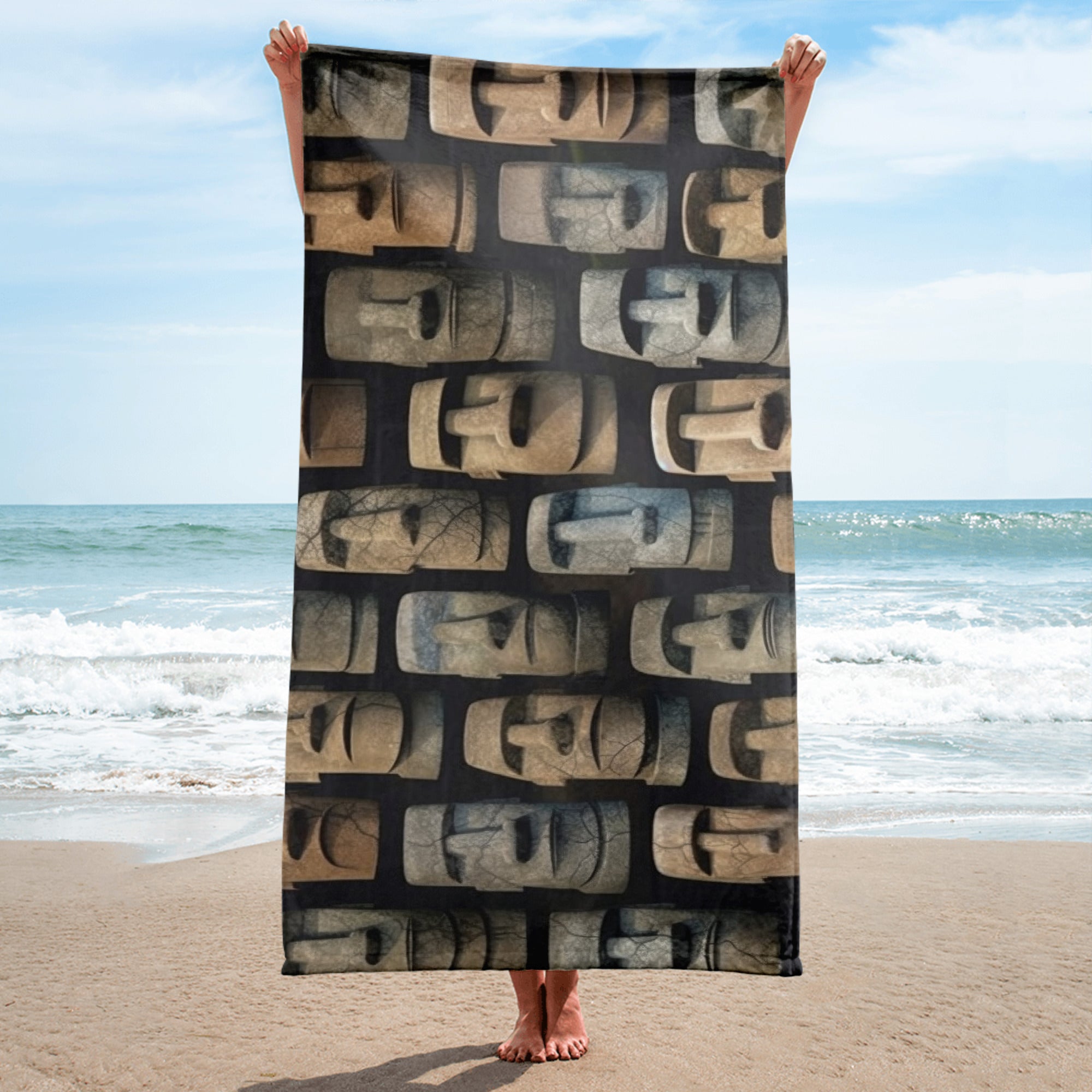 The Easter Island Chile Beach Towel by Visual Verse - Image 2