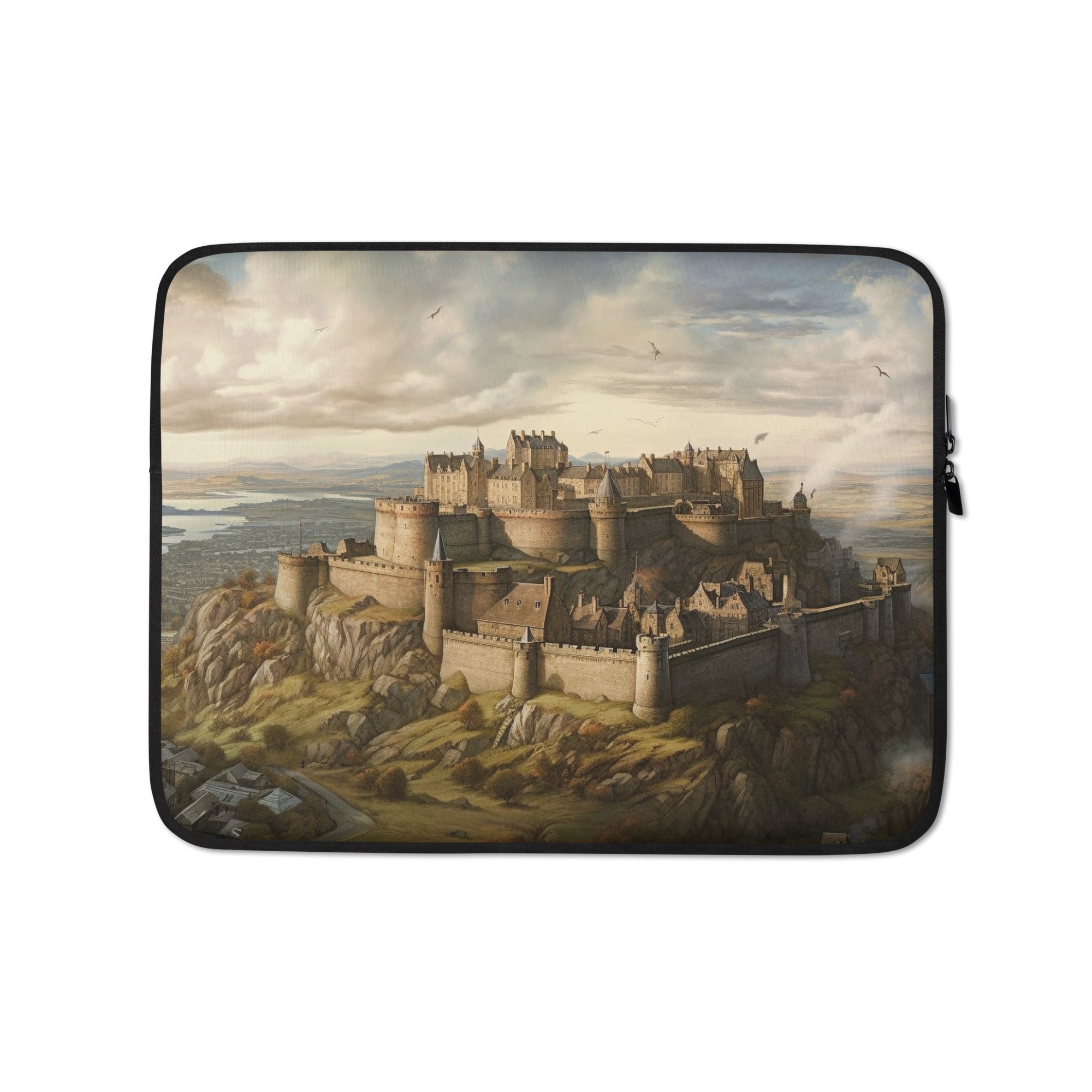 The Edinburgh Castle Scotland Laptop Sleeve by Visual Verse - Image 2