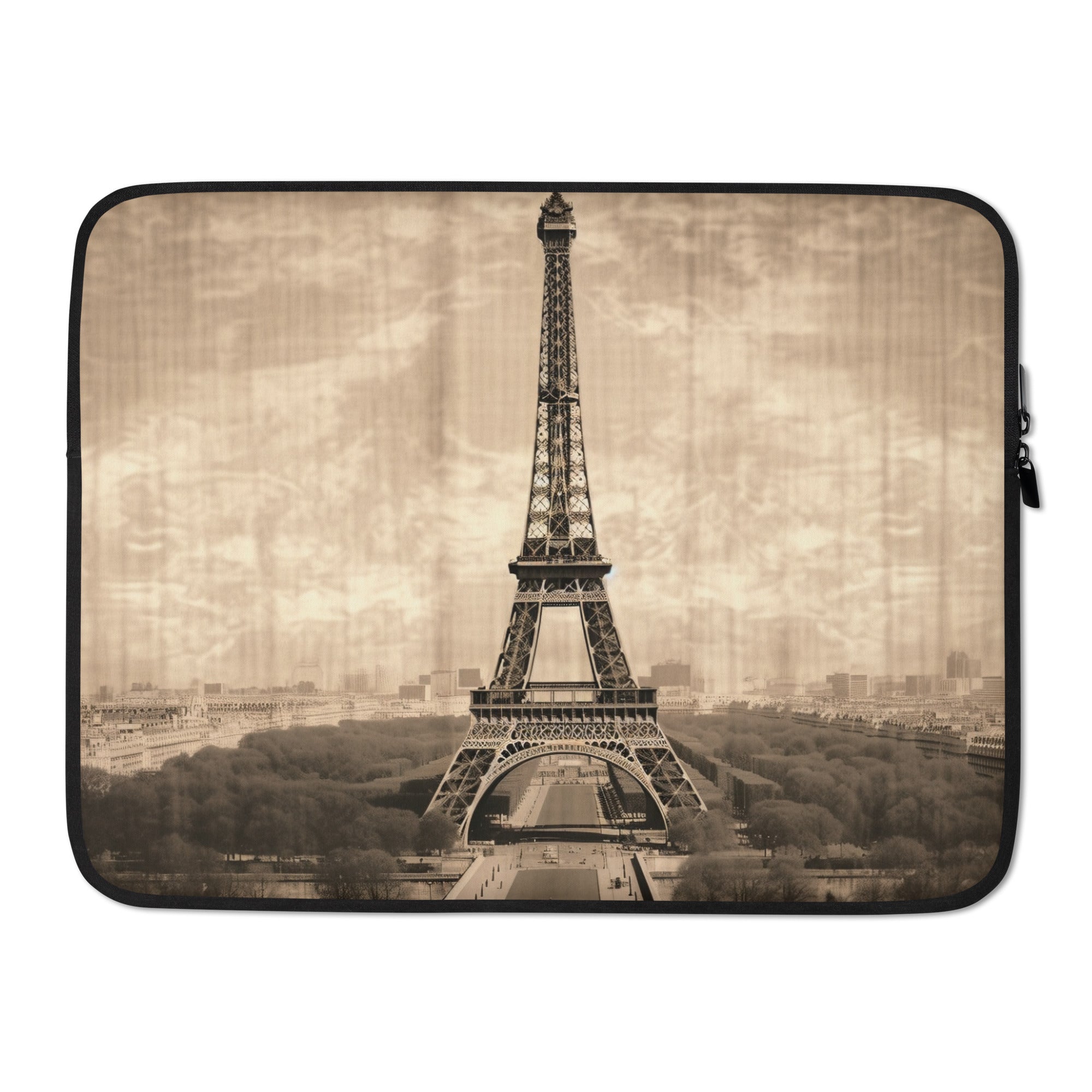 The Eiffel Tower France Laptop Sleeve by Visual Verse - Image 1