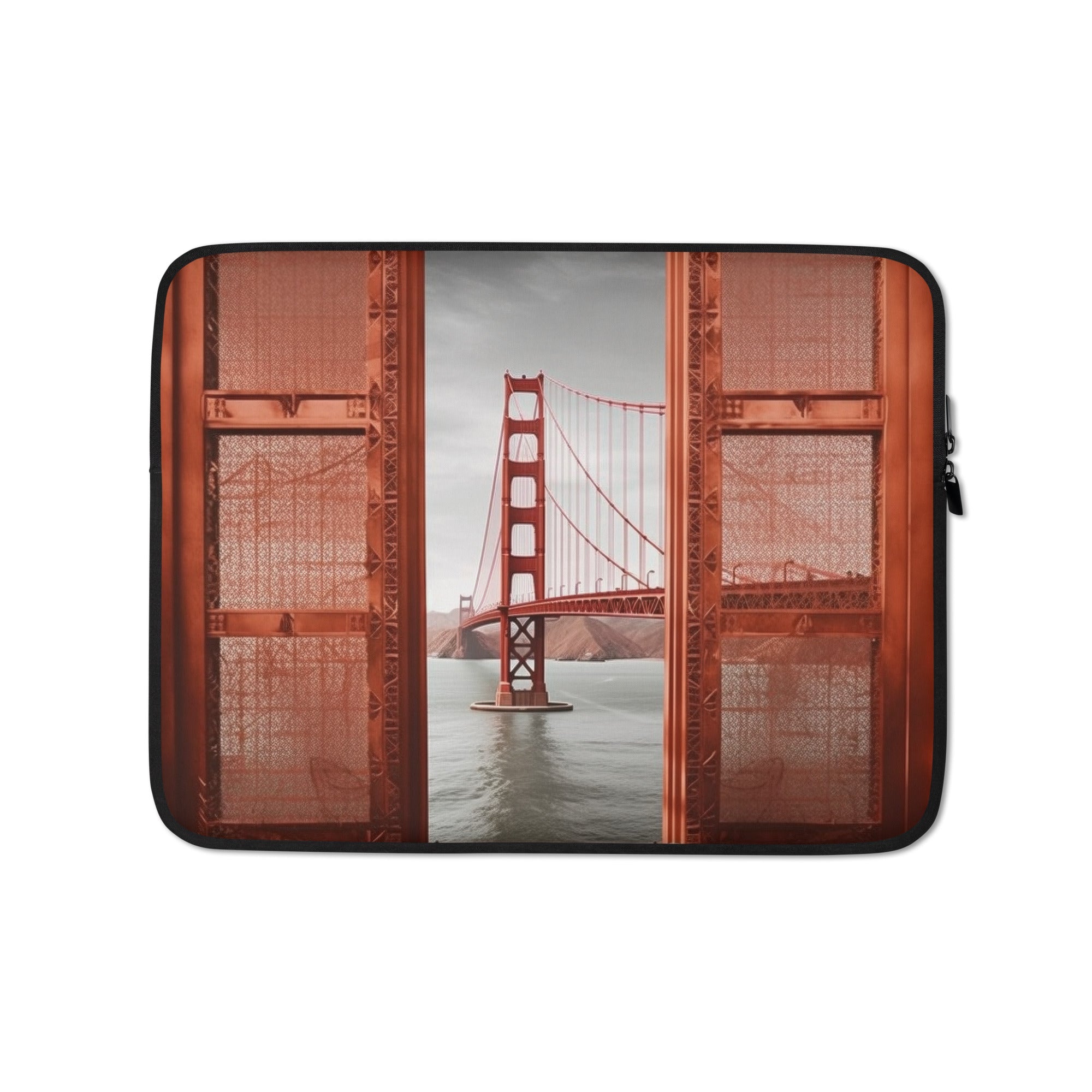 The Golden Gate Bridge Art Laptop Sleeve by Visual Verse - Image 2