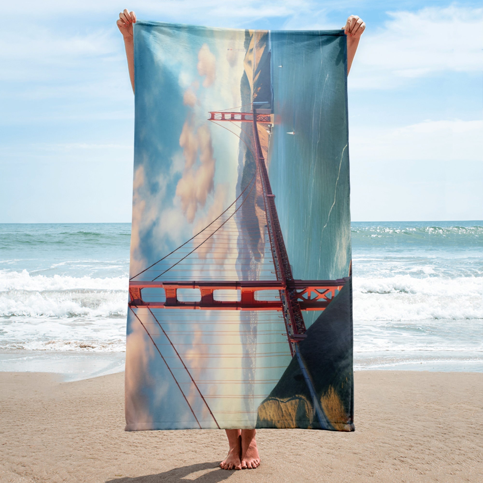 The Golden Gate Bridge Beach Towel by Visual Verse - Image 2