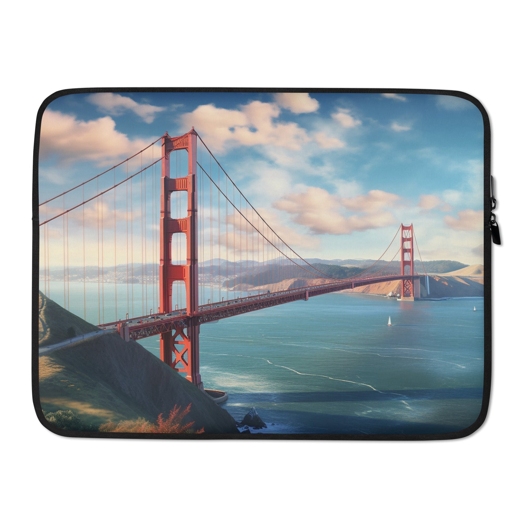 The Golden Gate Bridge Laptop Sleeve by Visual Verse - Image 1