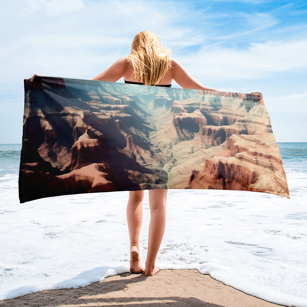 The Grand Canyon Arizona USA Beach Towel by Visual Verse - Image 1