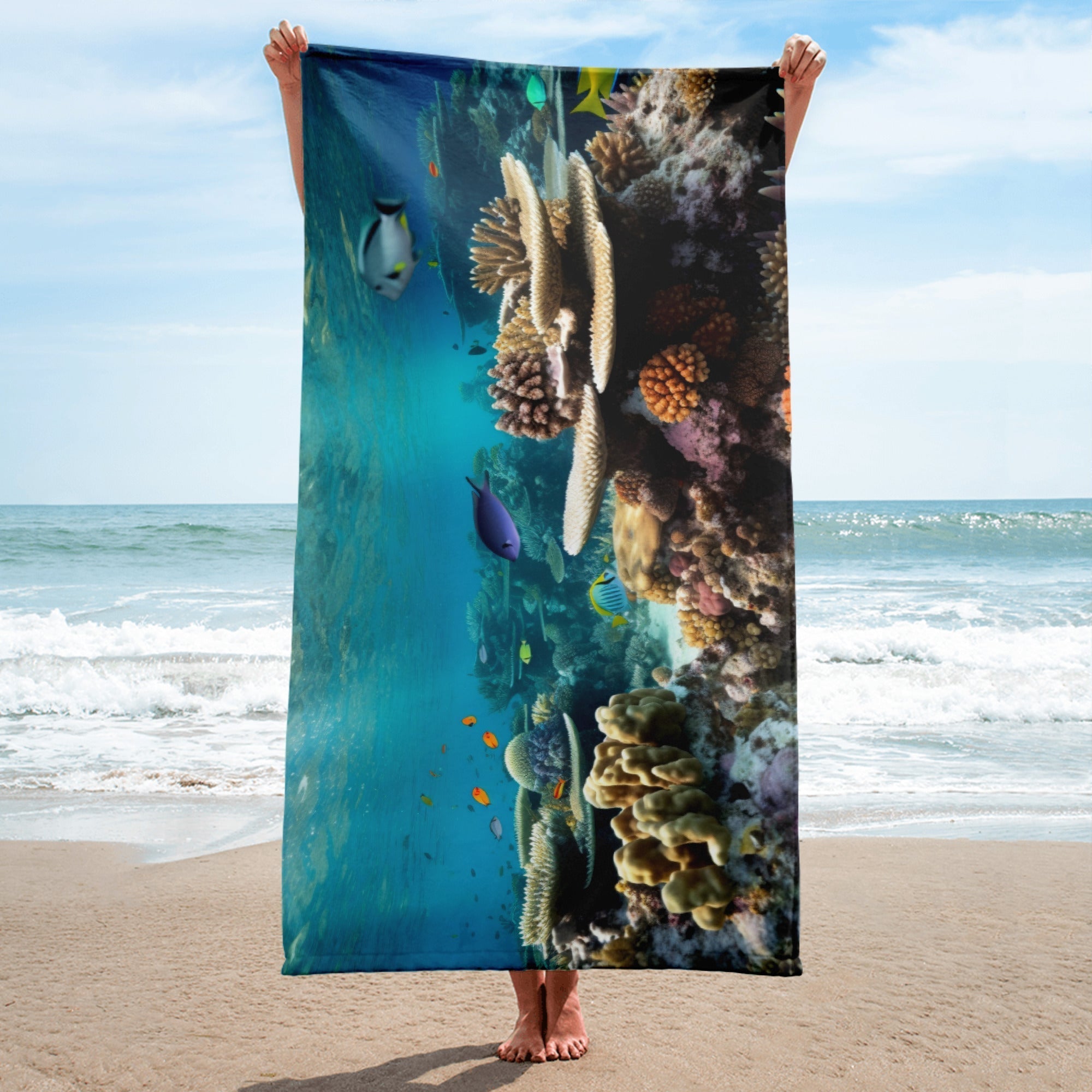 The Great Barrier Reef Australia Beach Towel by Visual Verse - Image 2