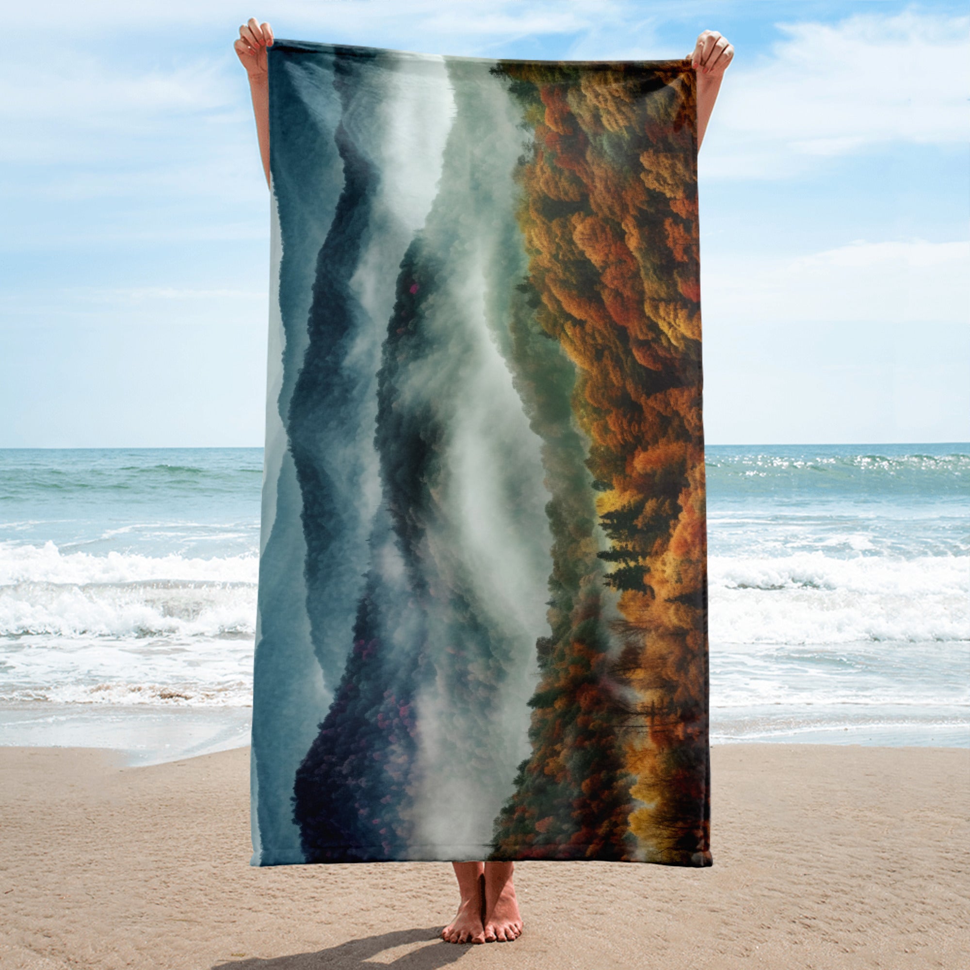 The Great Smoky Mountains National Park USA Beach Towel by Visual Verse - Image 2