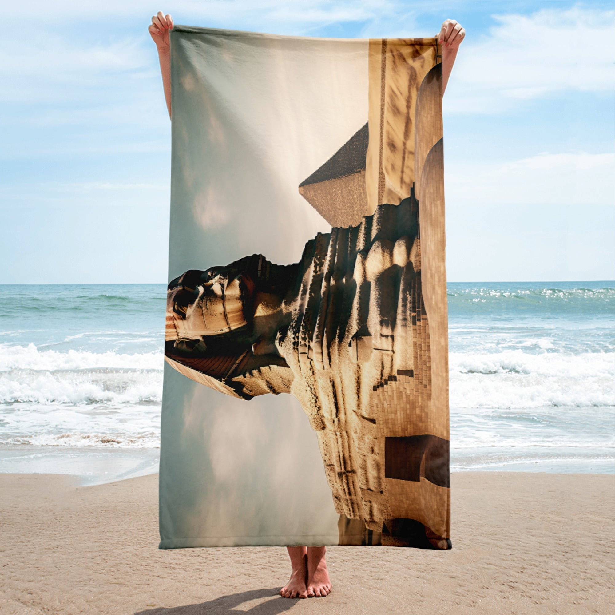 The Great Sphinx Egypt Beach Towel by Visual Verse - Image 2