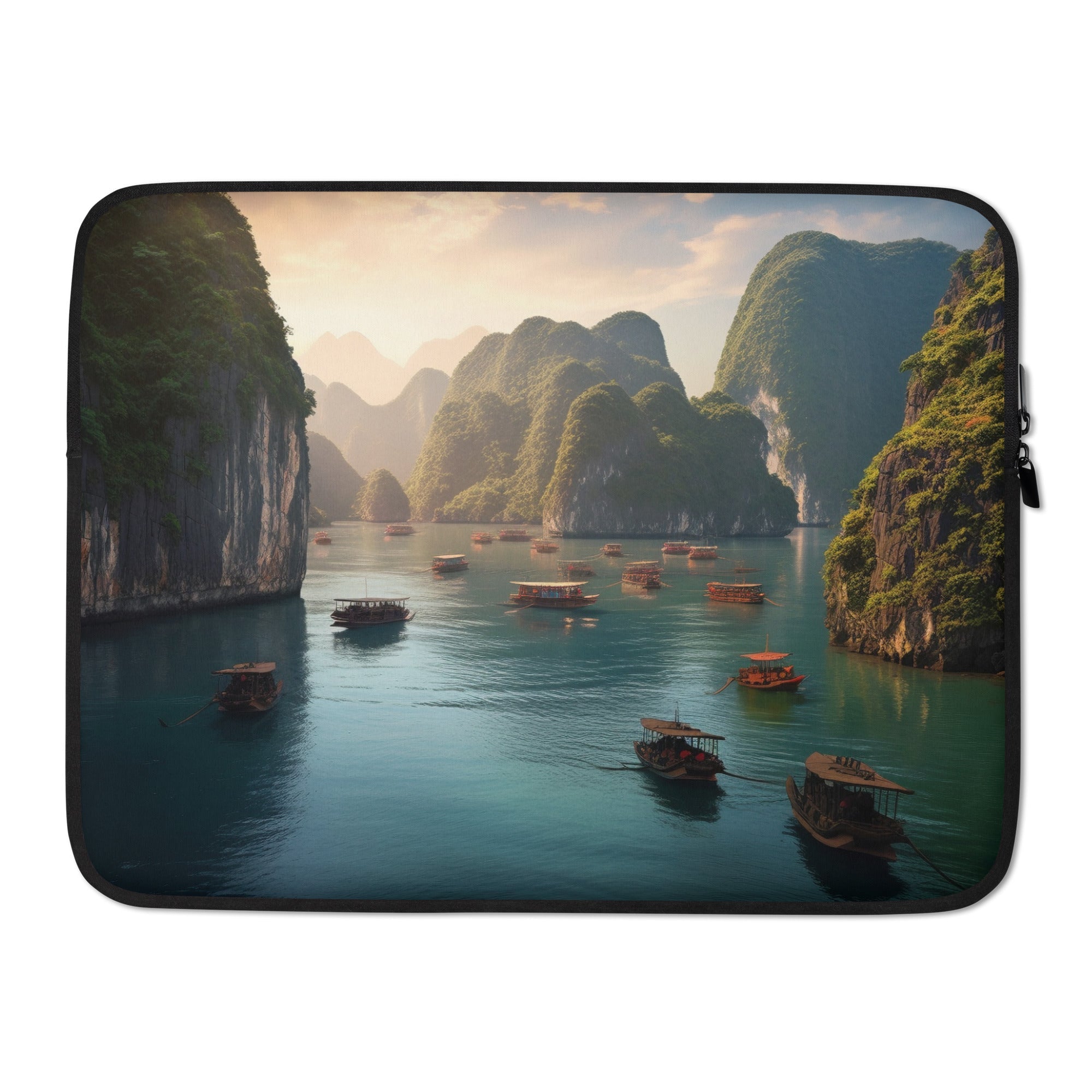 The Ha Long Bay Vietnam Laptop Sleeve by Visual Verse - Image 1