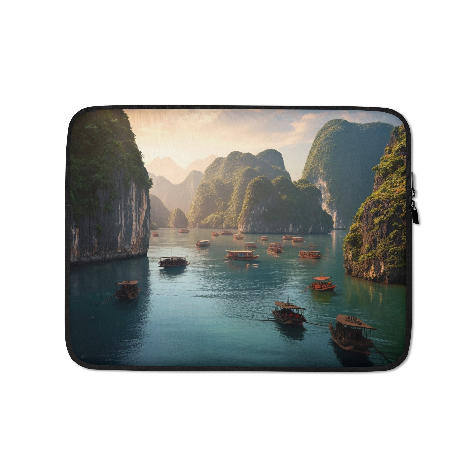 The Ha Long Bay Vietnam Laptop Sleeve by Visual Verse - Image 2