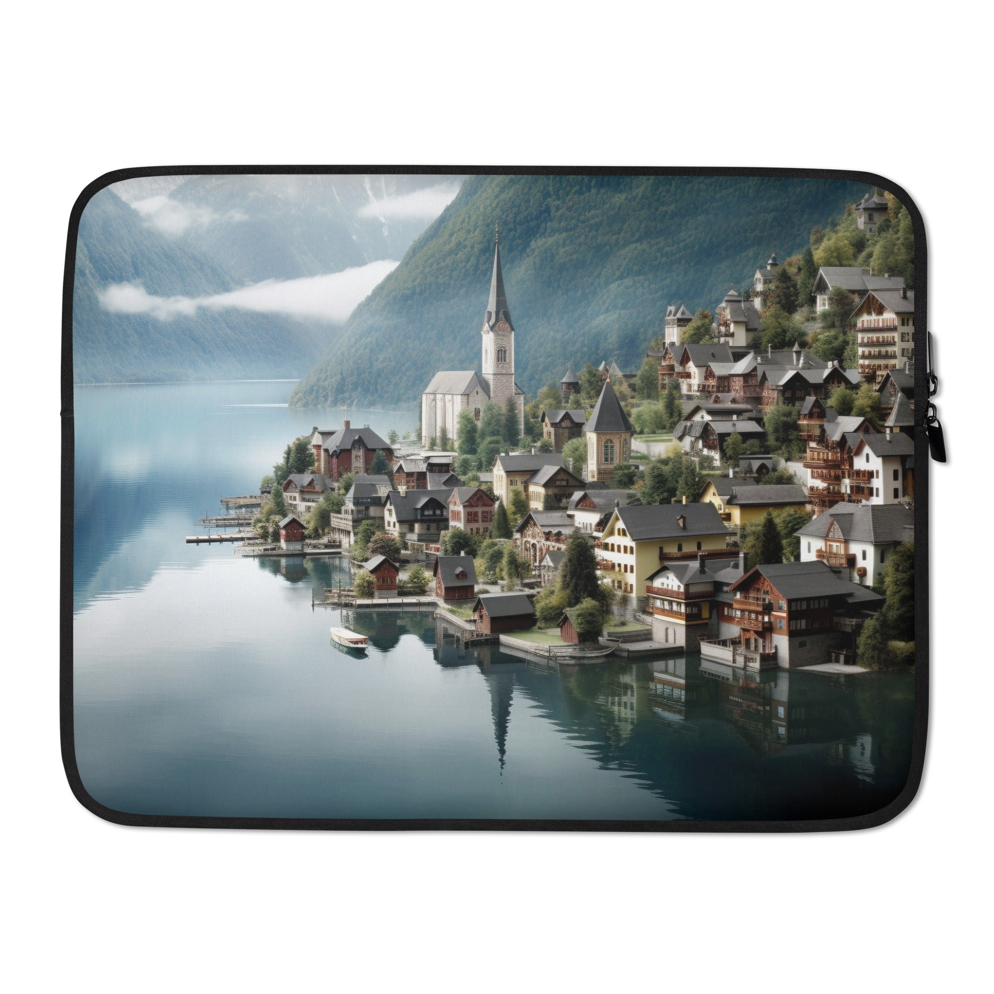 The Hallstatt Austria Laptop Sleeve by Visual Verse - Image 1