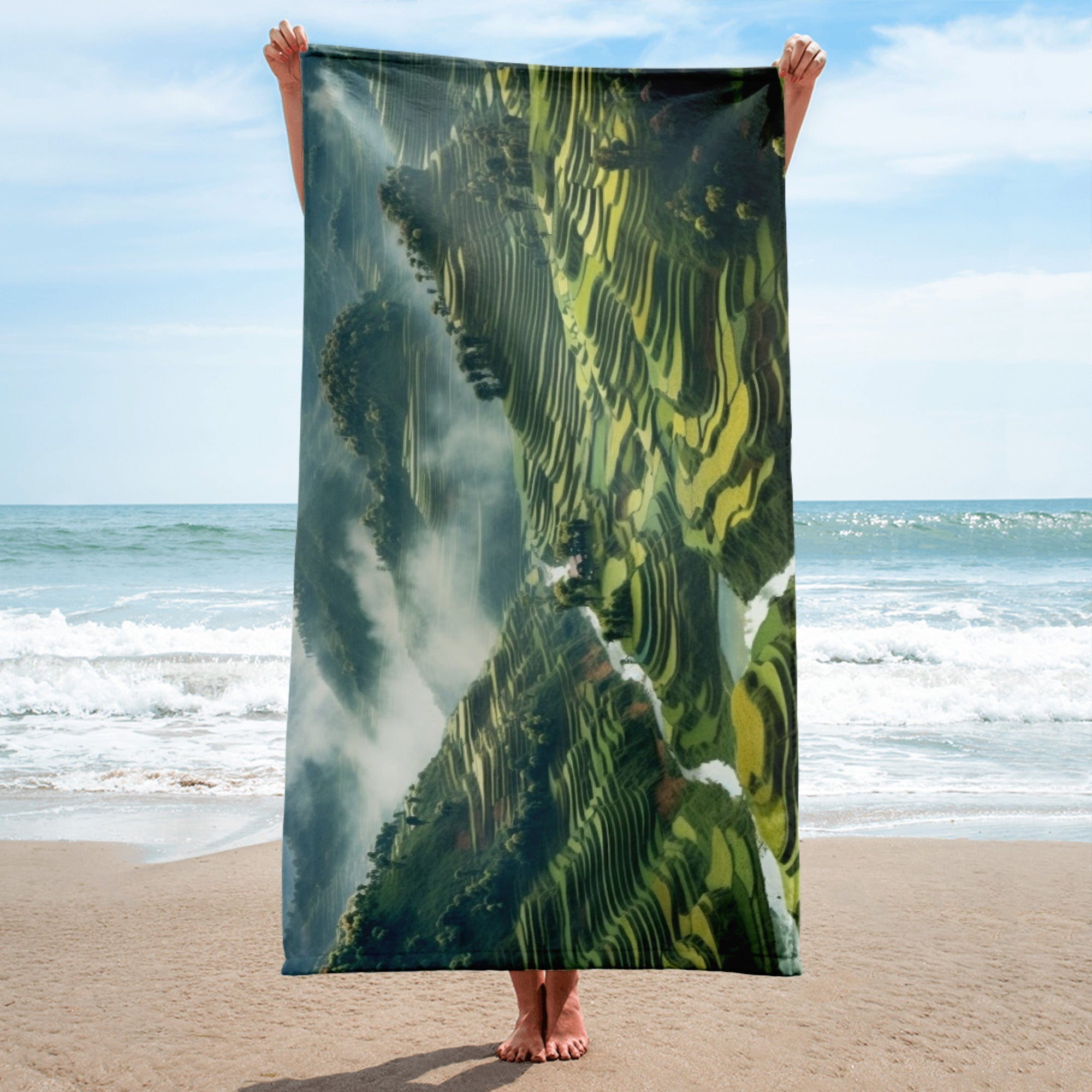 The Huanglong Scenic Valley China Beach Towel by Visual Verse - Image 2