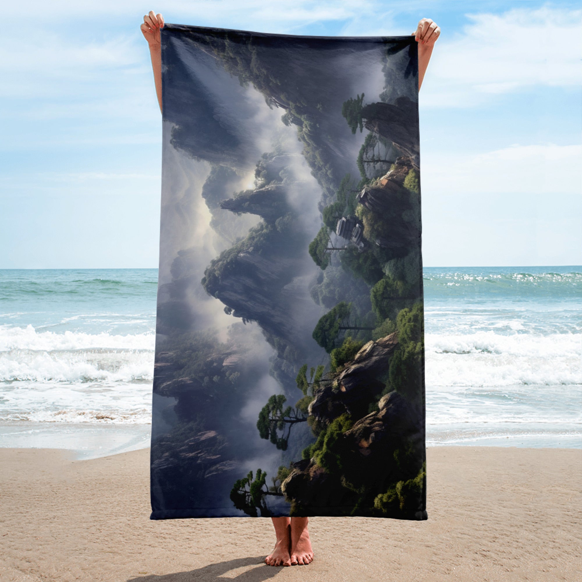 The Huangshan Mountain China Beach Towel by Visual Verse - Image 2