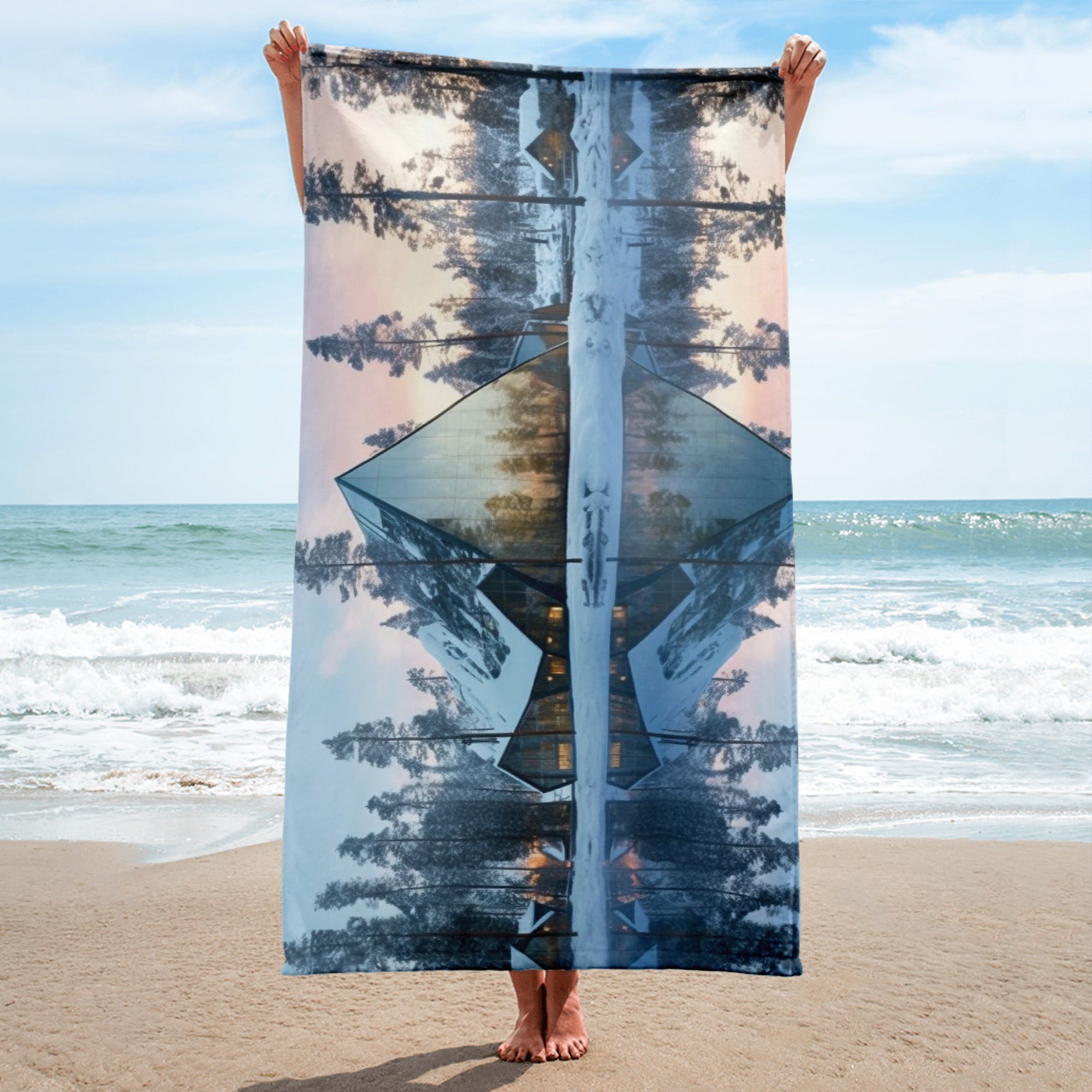 The Kakslauttanen Arctic Resort Finland Beach Towel by Visual Verse - Image 2