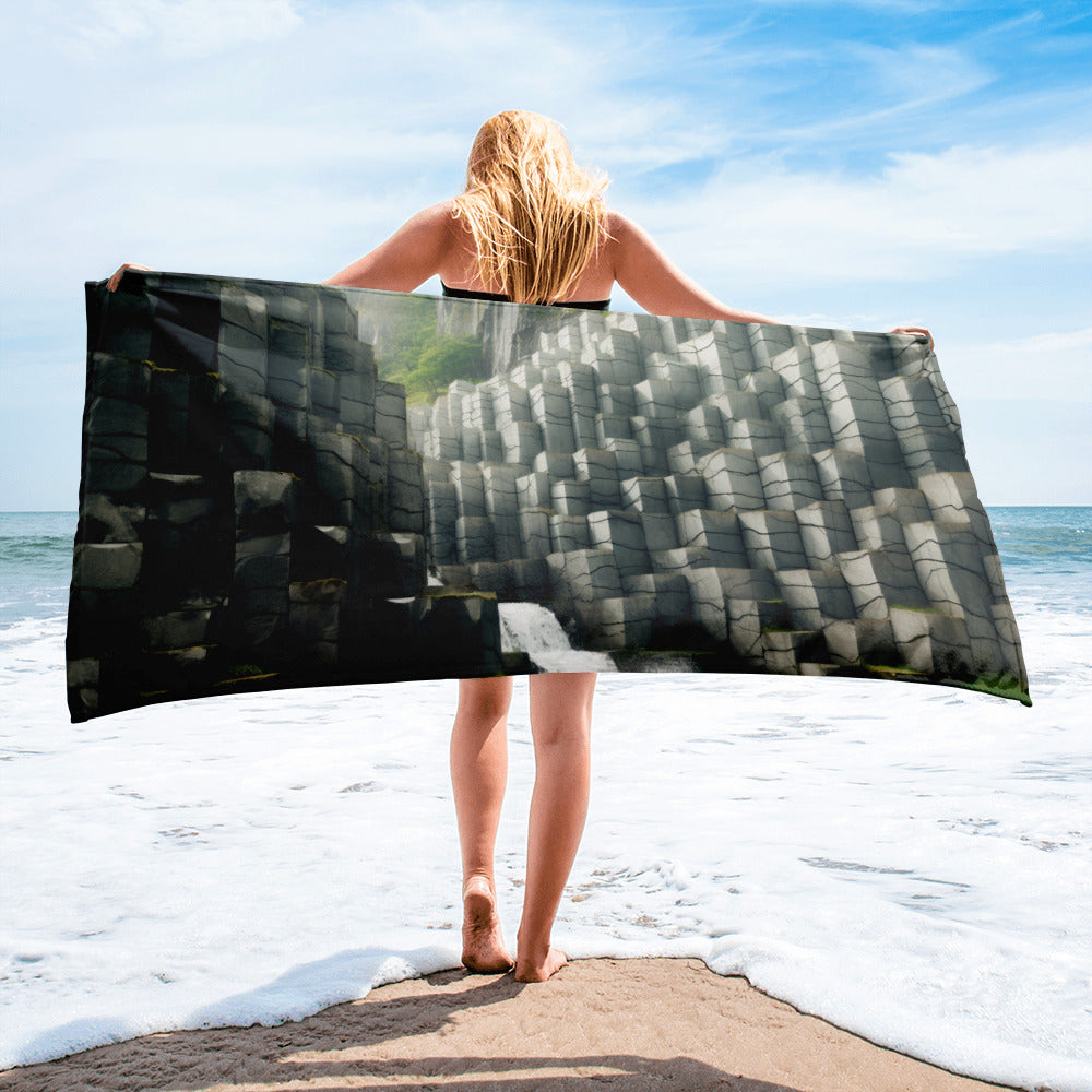 The Kjeragbolten Norway Beach Towel by Visual Verse - Image 1