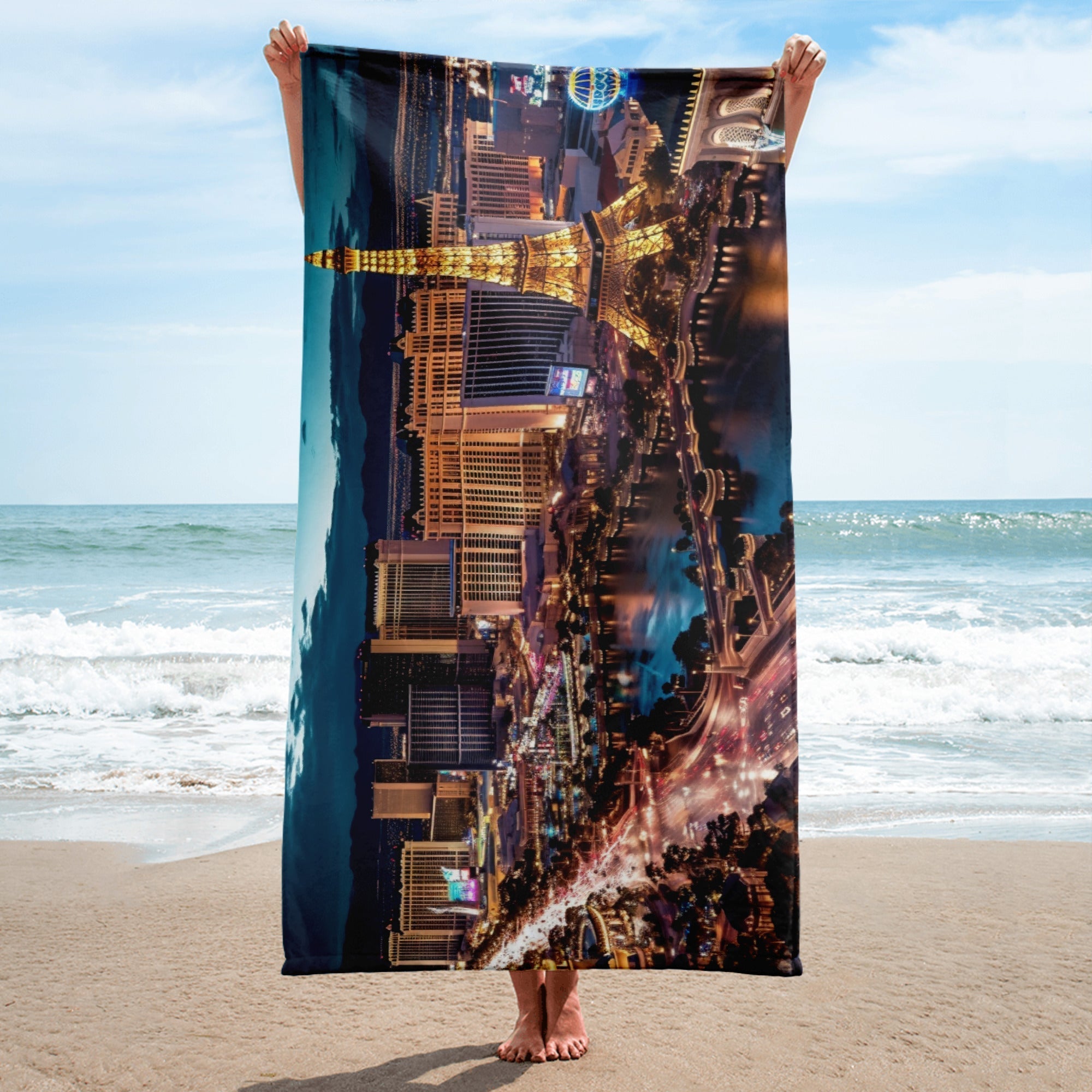 The Las Vegas Strip USA Beach Towel by Visual Verse - Image 2