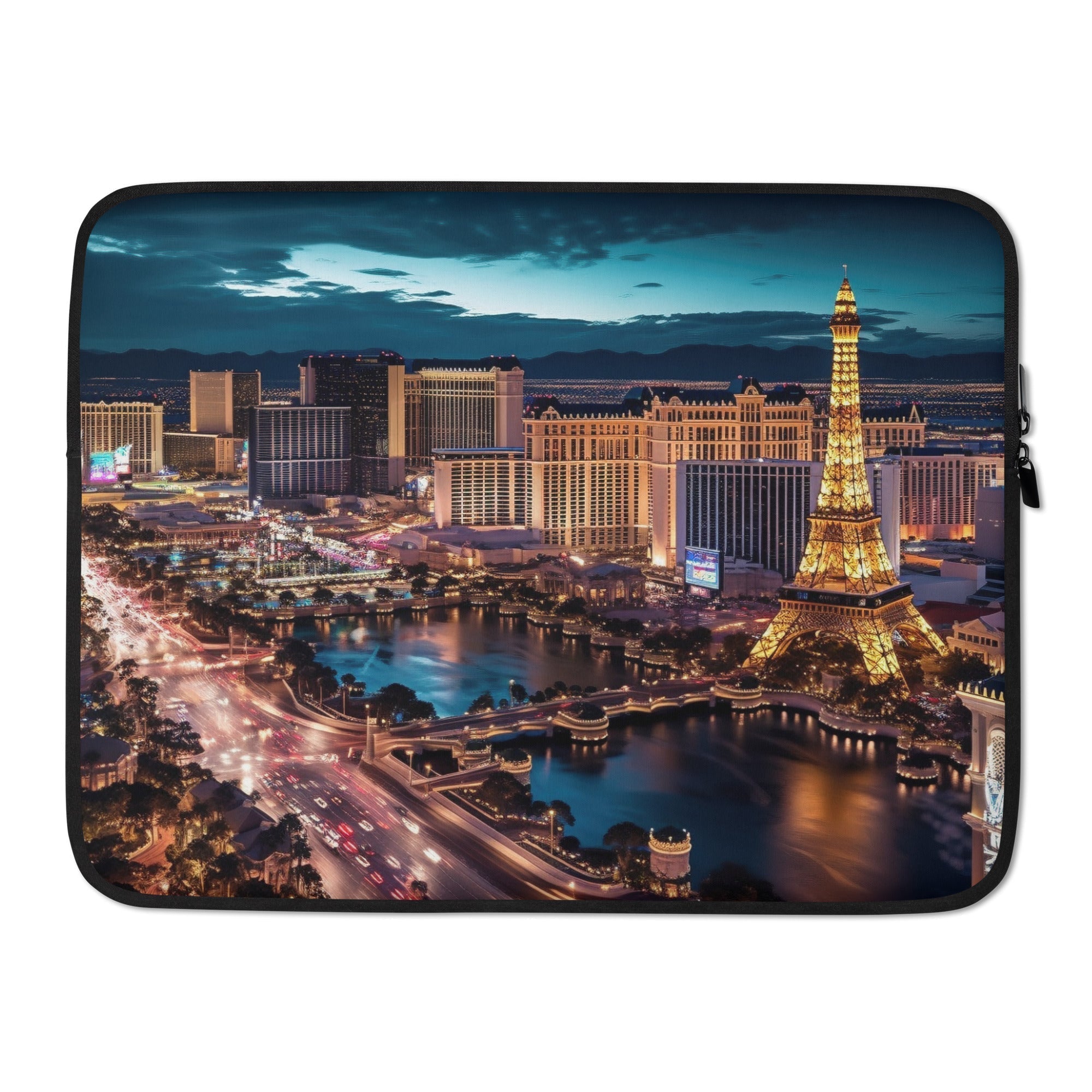 The Las Vegas Strip USA Laptop Sleeve by Visual Verse - Image 1