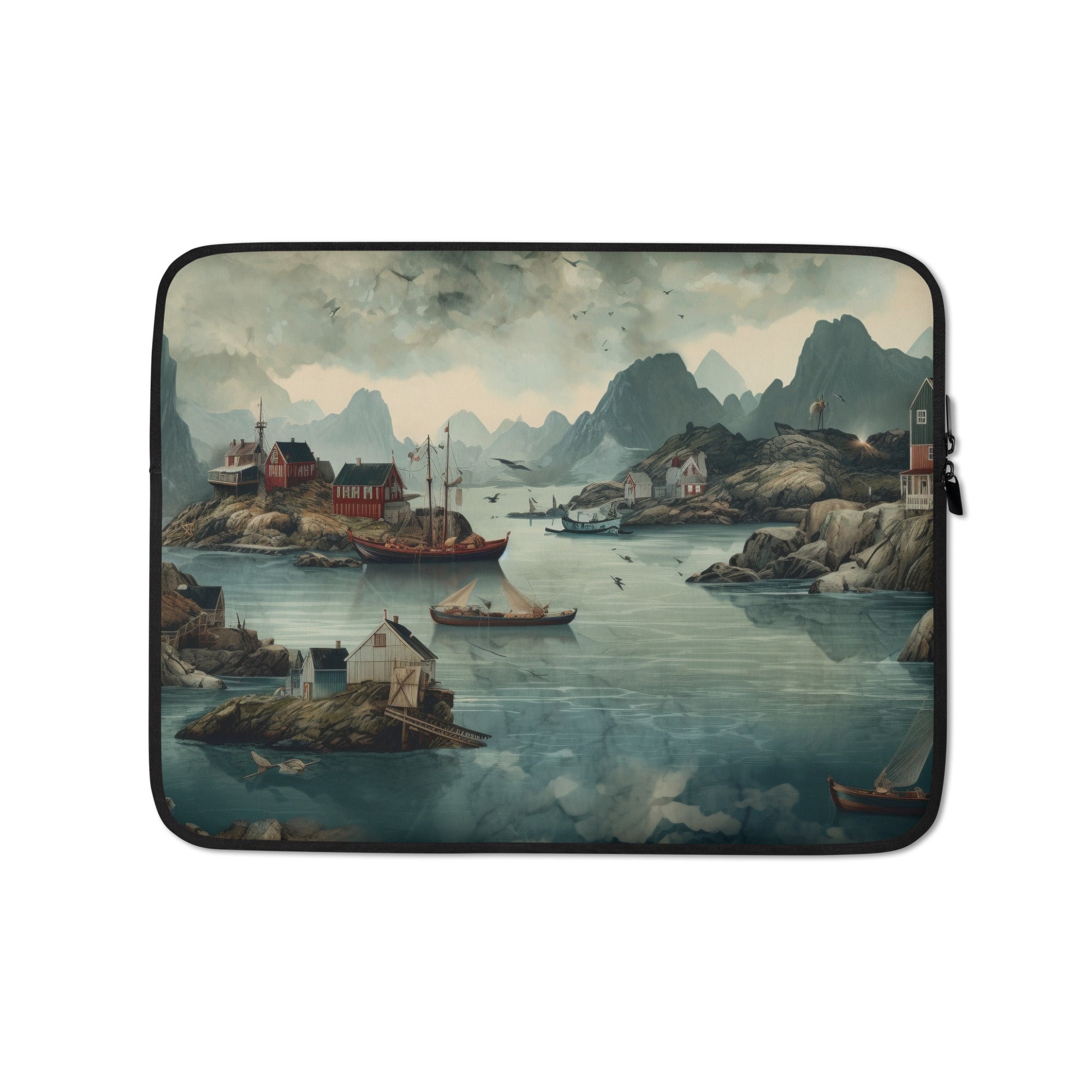 The Lofoten Islands Norway Laptop Sleeve by Visual Verse - Image 2